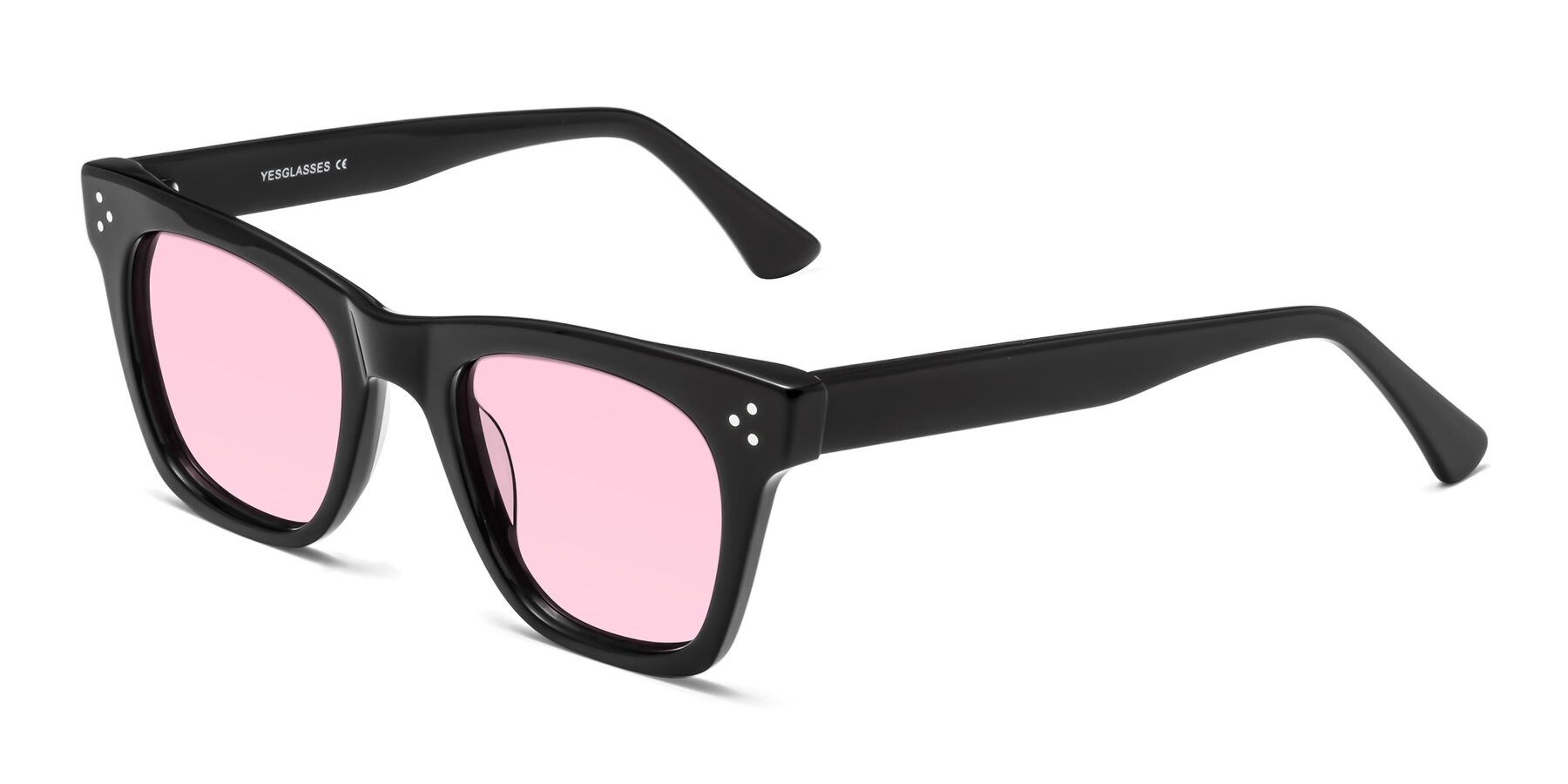 Angle of Soza in Black with Light Pink Tinted Lenses