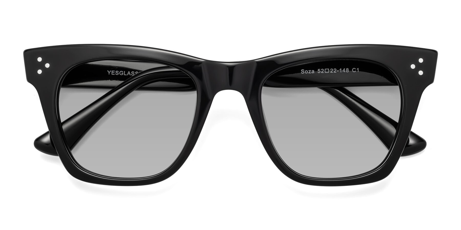Folded Front of Soza in Black with Light Gray Tinted Lenses