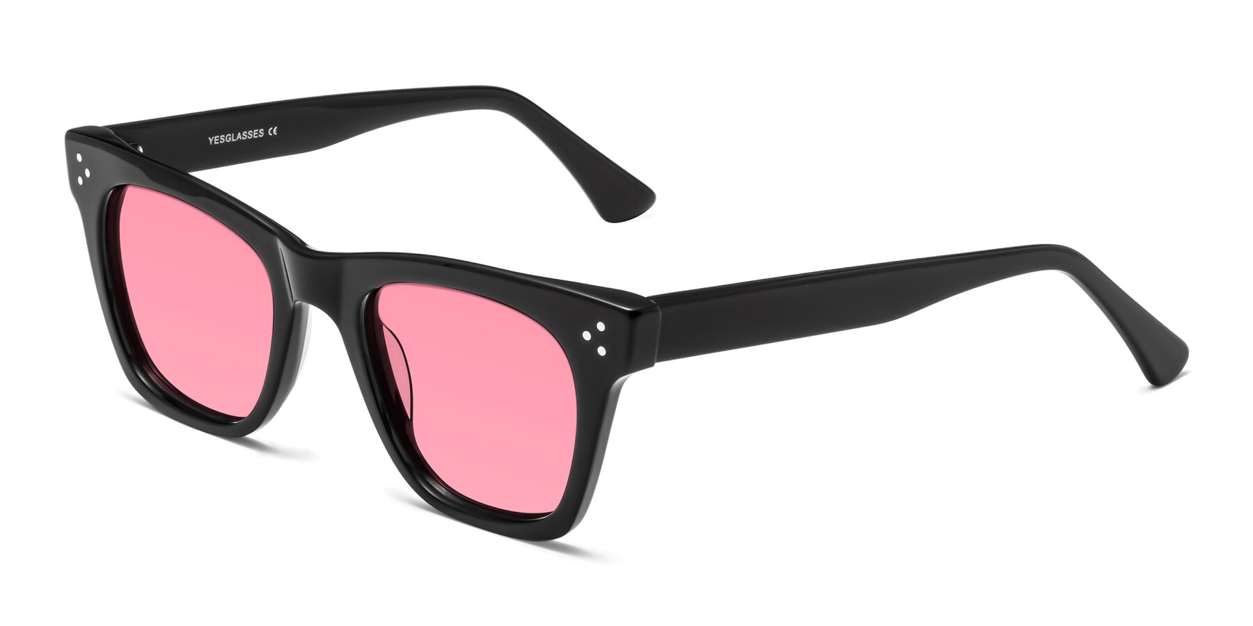 Angle of Soza in Black with Pink Tinted Lenses
