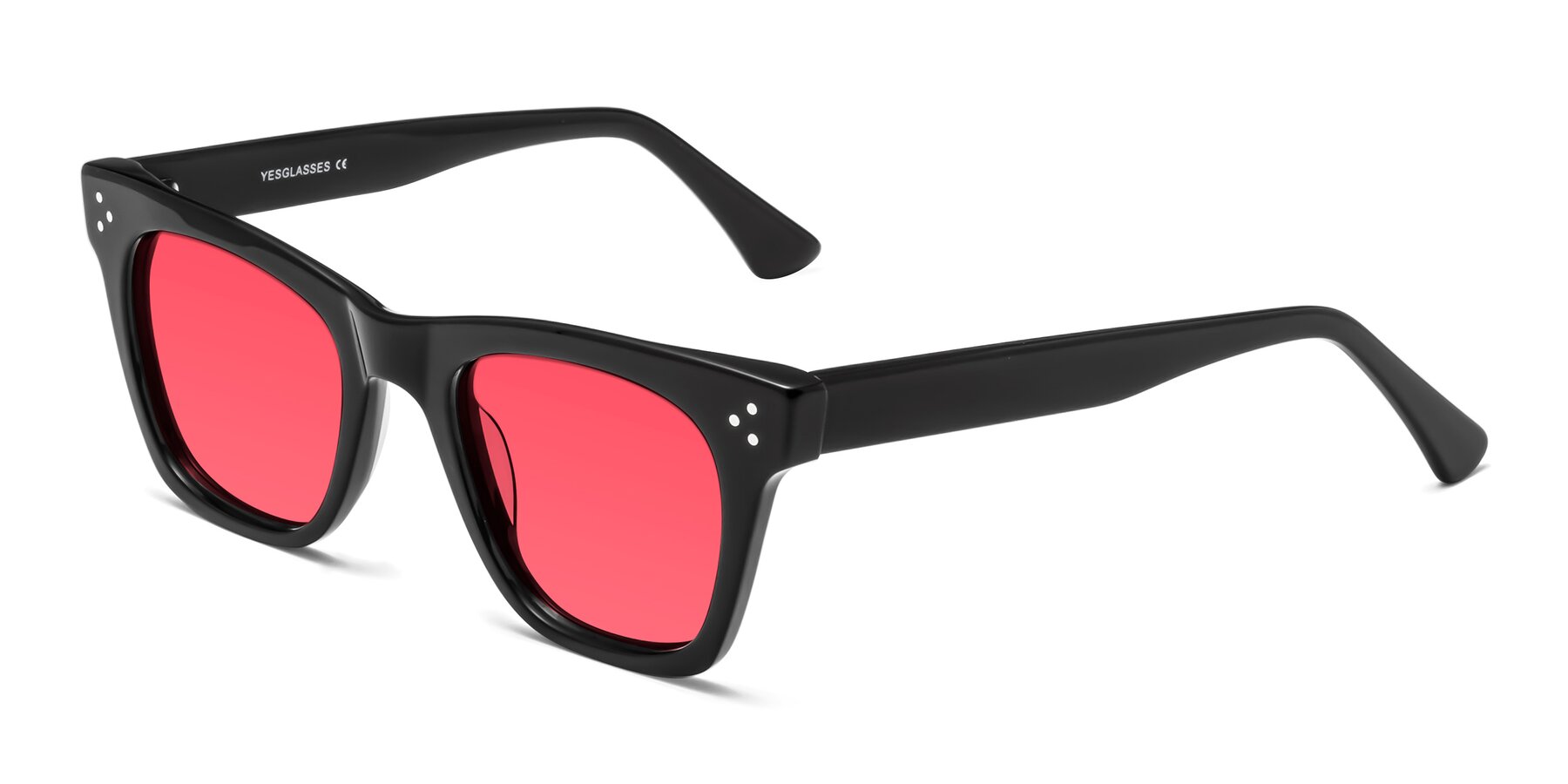 Angle of Soza in Black with Red Tinted Lenses