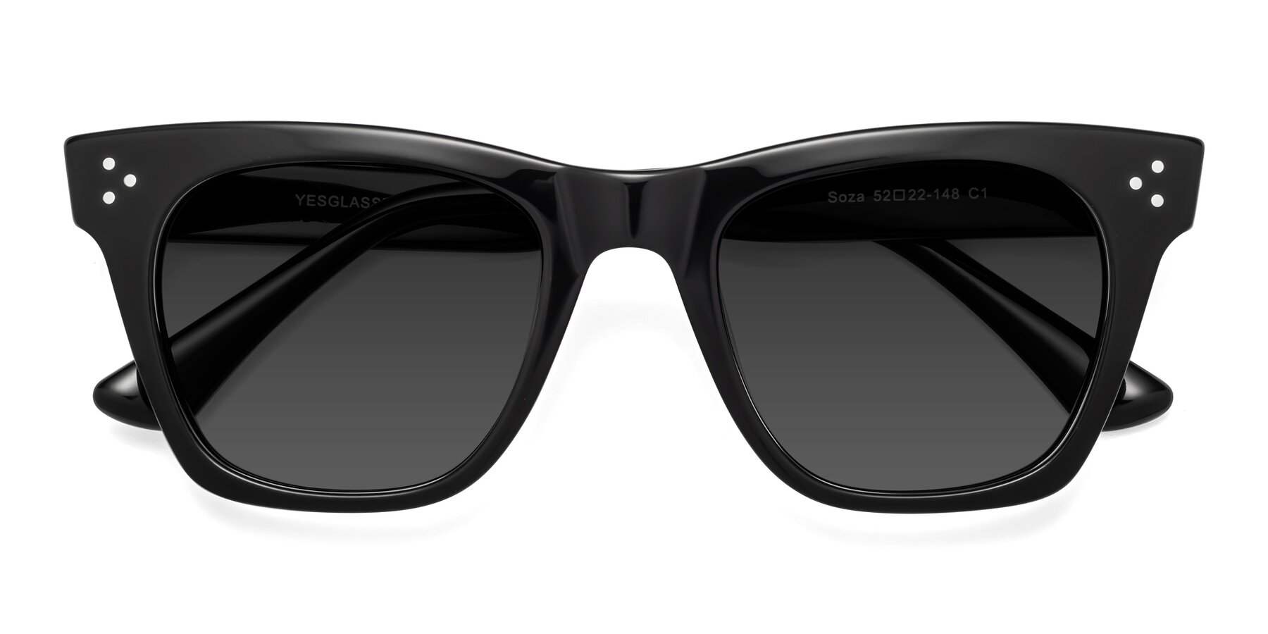 Folded Front of Soza in Black with Gray Tinted Lenses
