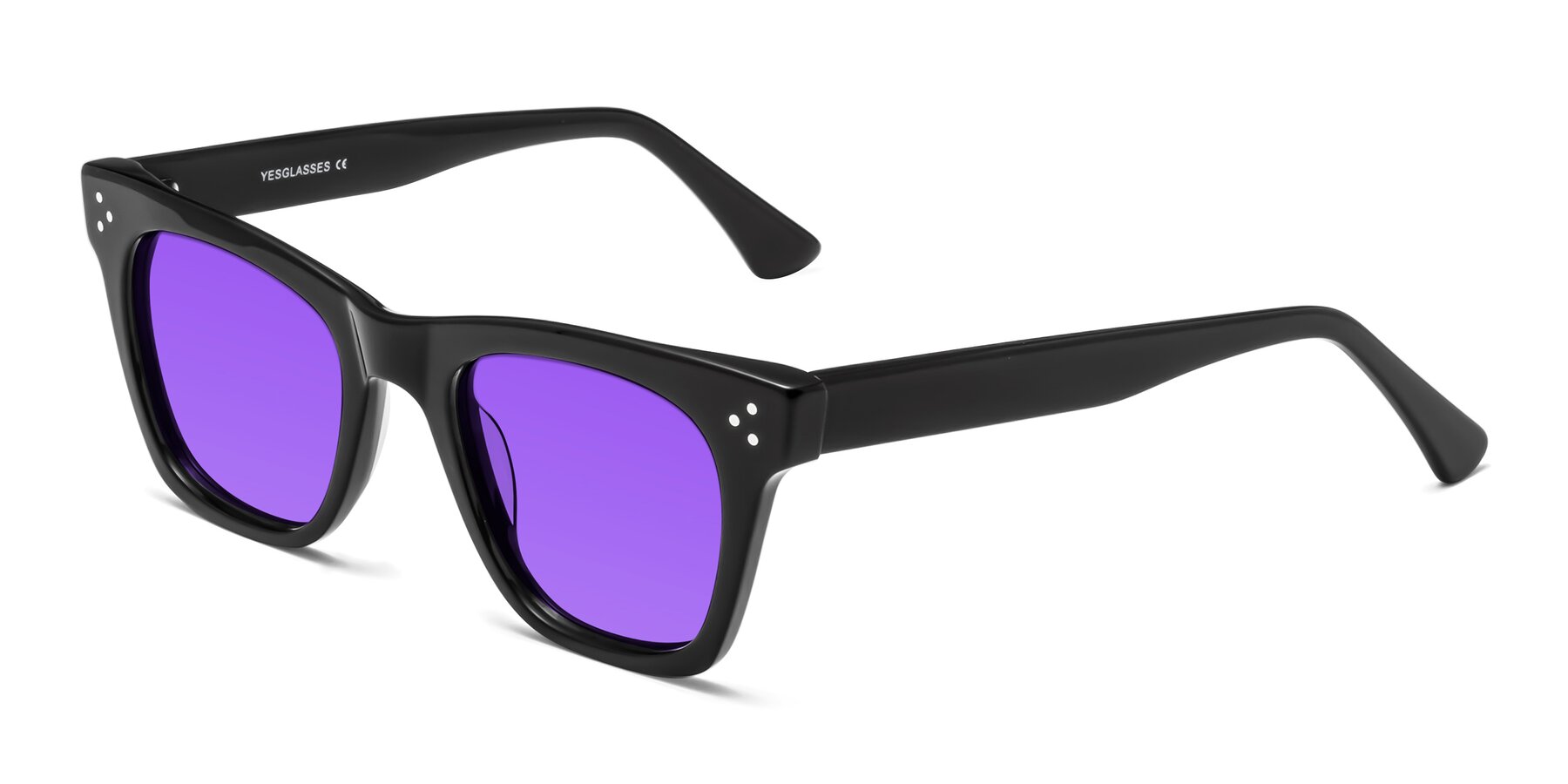Angle of Soza in Black with Purple Tinted Lenses