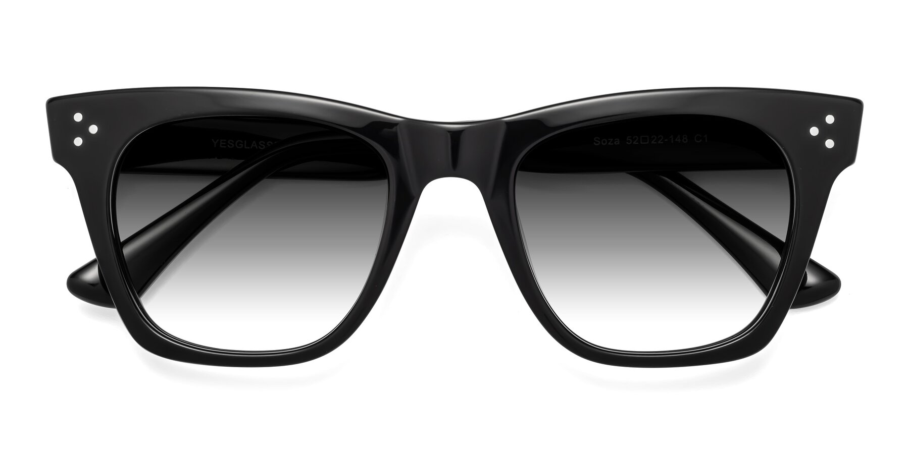 Folded Front of Soza in Black with Gray Gradient Lenses