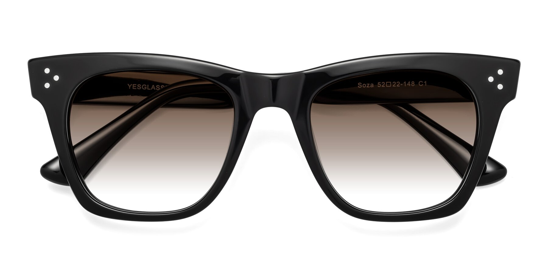 Folded Front of Soza in Black with Brown Gradient Lenses