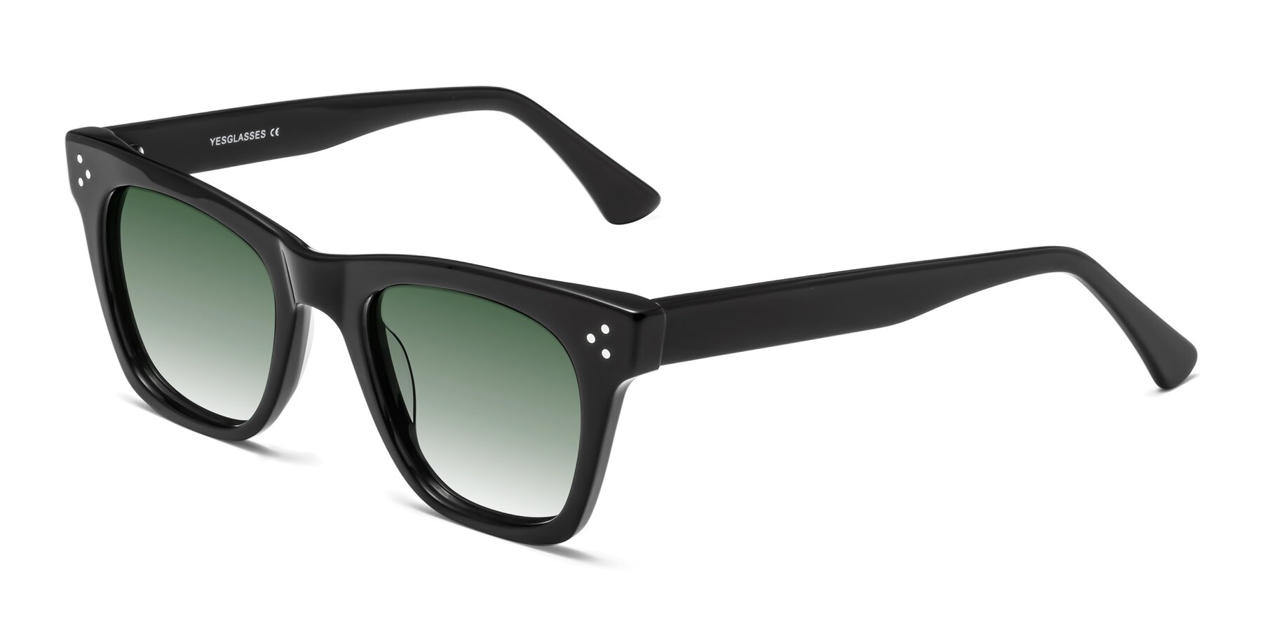 Angle of Soza in Black with Green Gradient Lenses