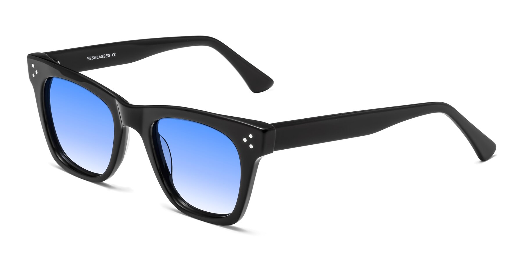 Angle of Soza in Black with Blue Gradient Lenses