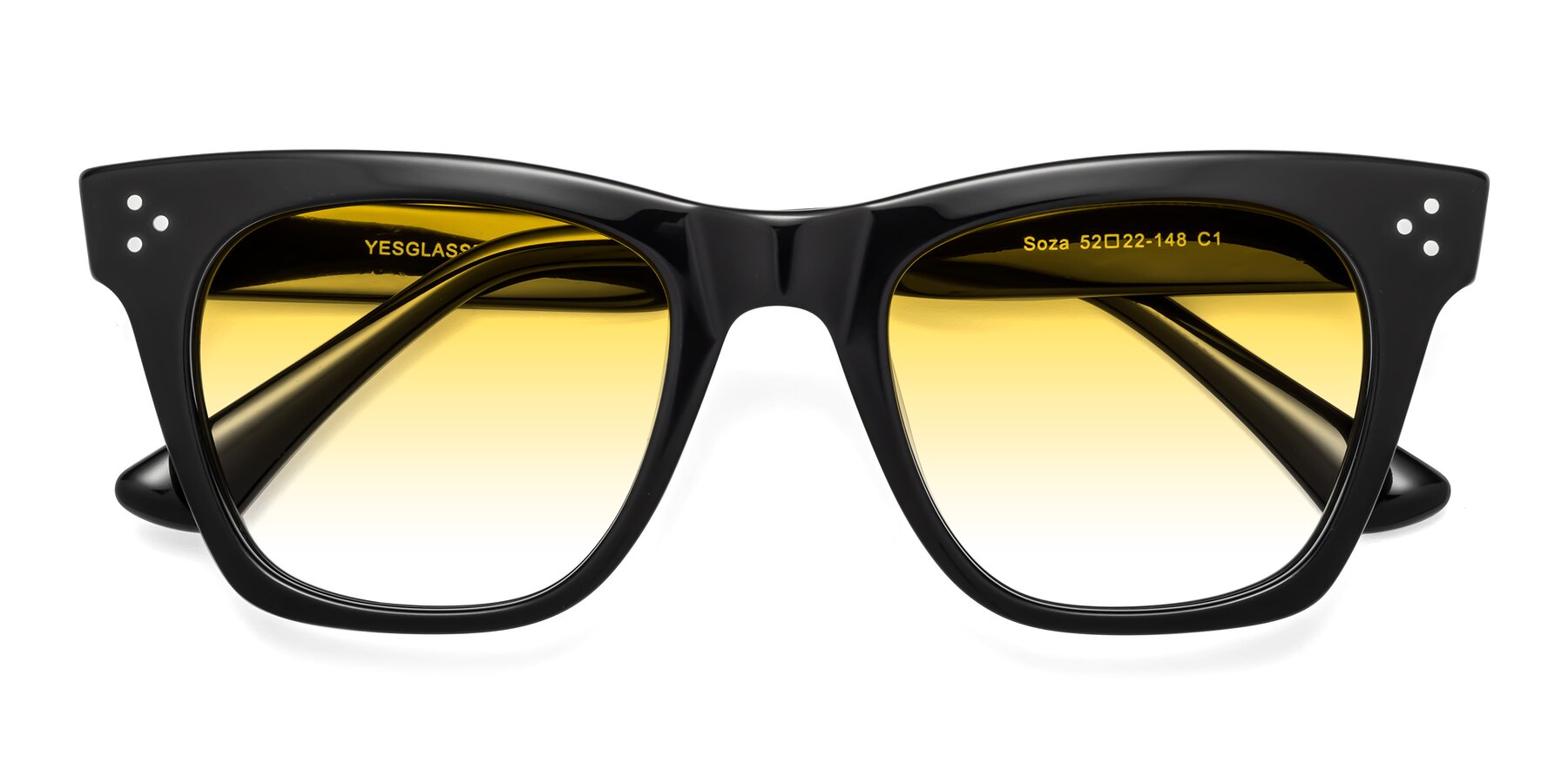 Folded Front of Soza in Black with Yellow Gradient Lenses