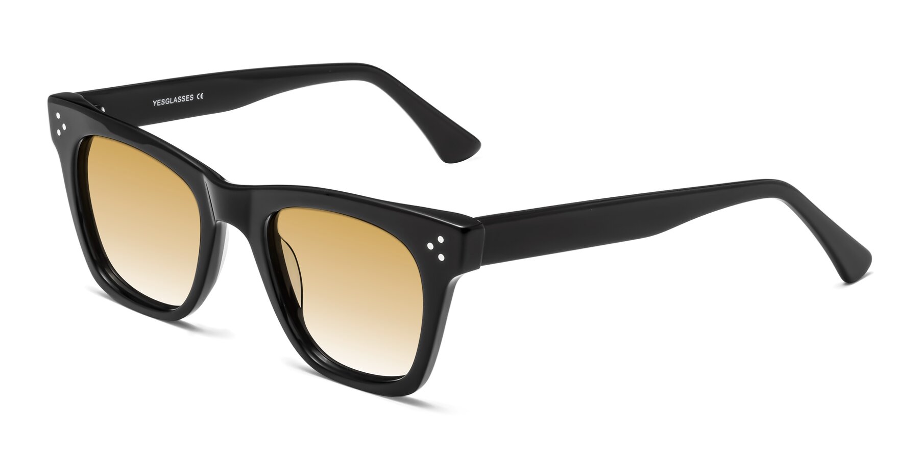 Angle of Soza in Black with Champagne Gradient Lenses