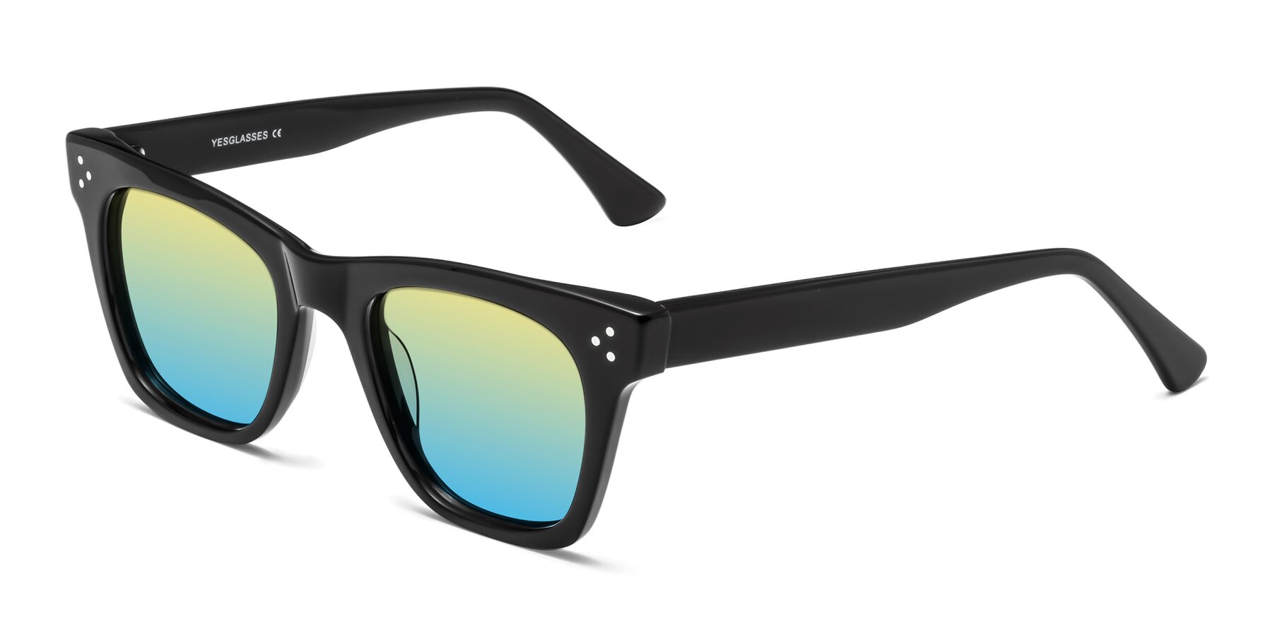 Angle of Soza in Black with Yellow / Blue Gradient Lenses