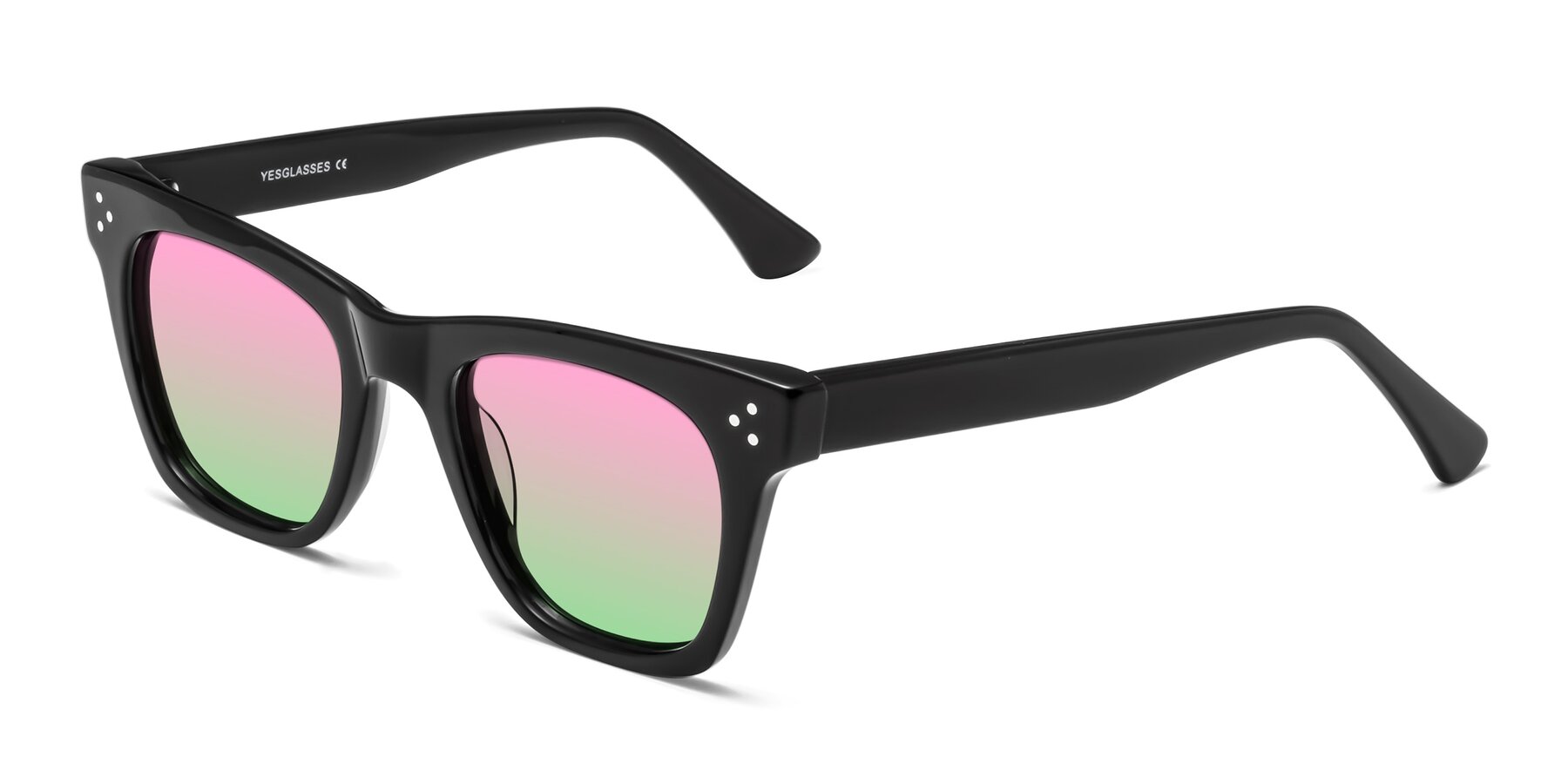 Angle of Soza in Black with Pink / Green Gradient Lenses
