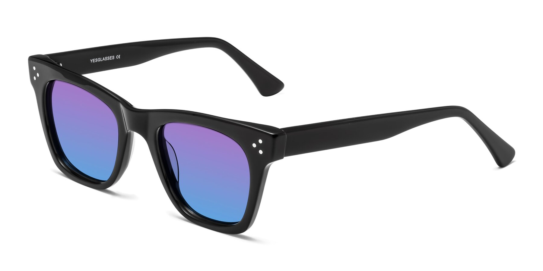 Angle of Soza in Black with Purple / Blue Gradient Lenses