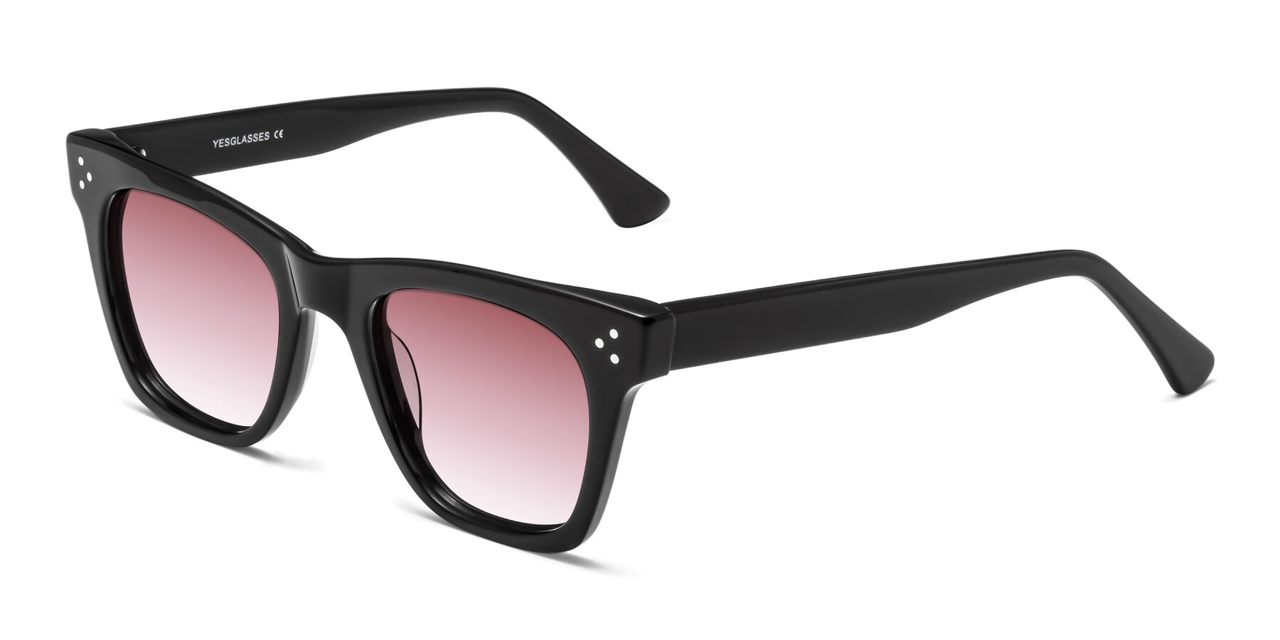 Angle of Soza in Black with Garnet Gradient Lenses