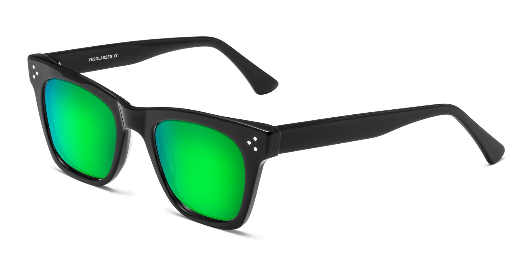 Angle of Soza in Black with Green Mirrored Lenses