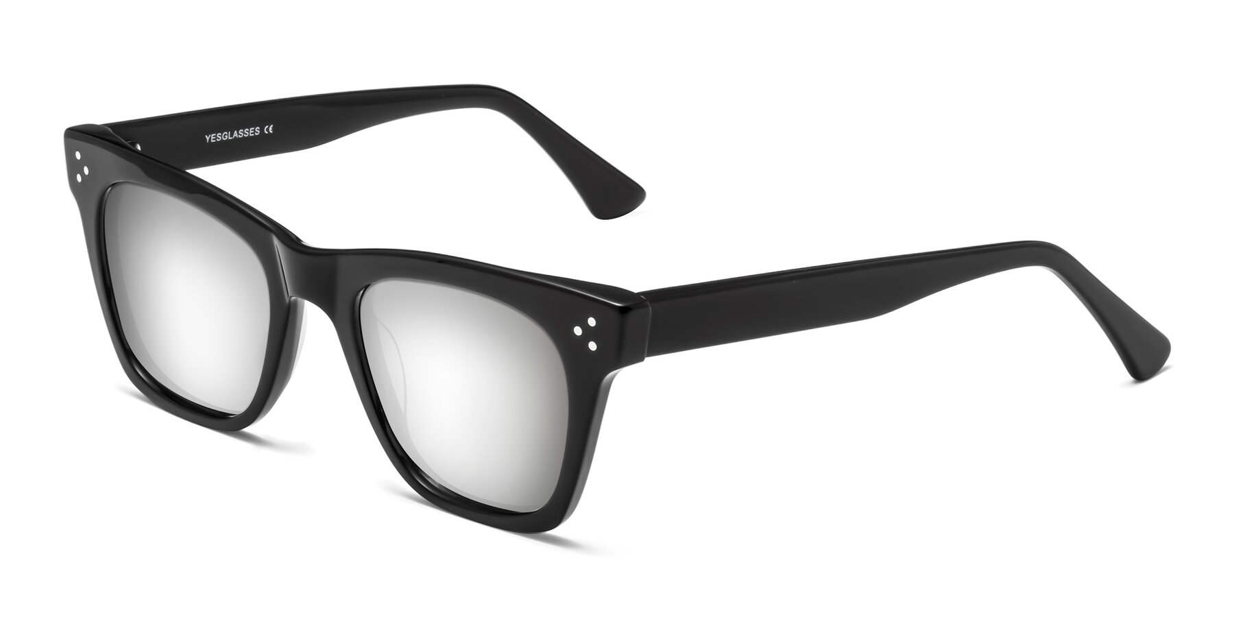 Angle of Soza in Black with Silver Mirrored Lenses