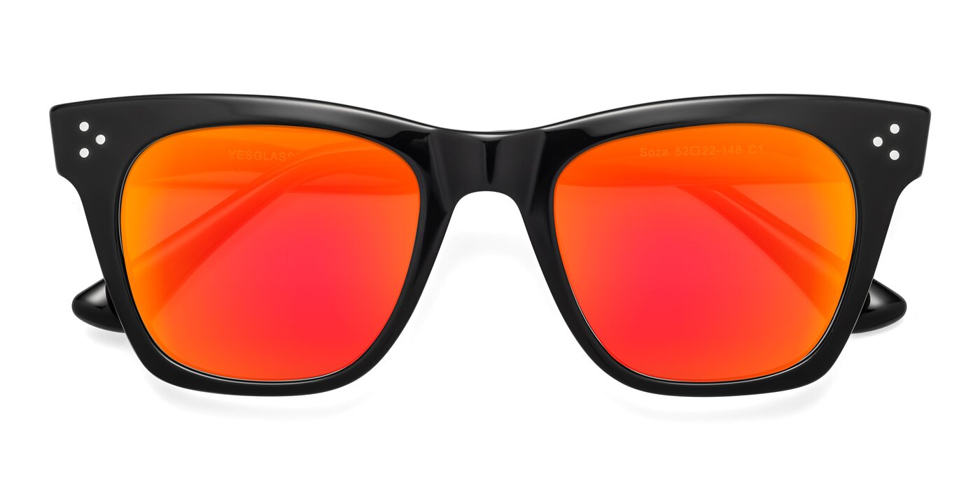 Soza - Black Flash Mirrored Sunglasses