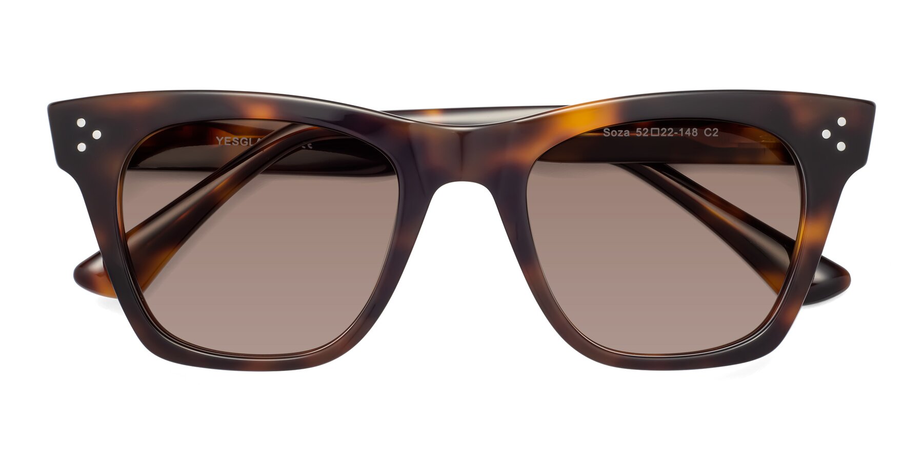 Folded Front of Soza in Tortoise with Medium Brown Tinted Lenses