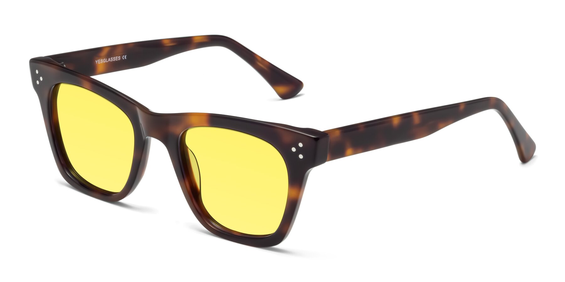 Angle of Soza in Tortoise with Medium Yellow Tinted Lenses