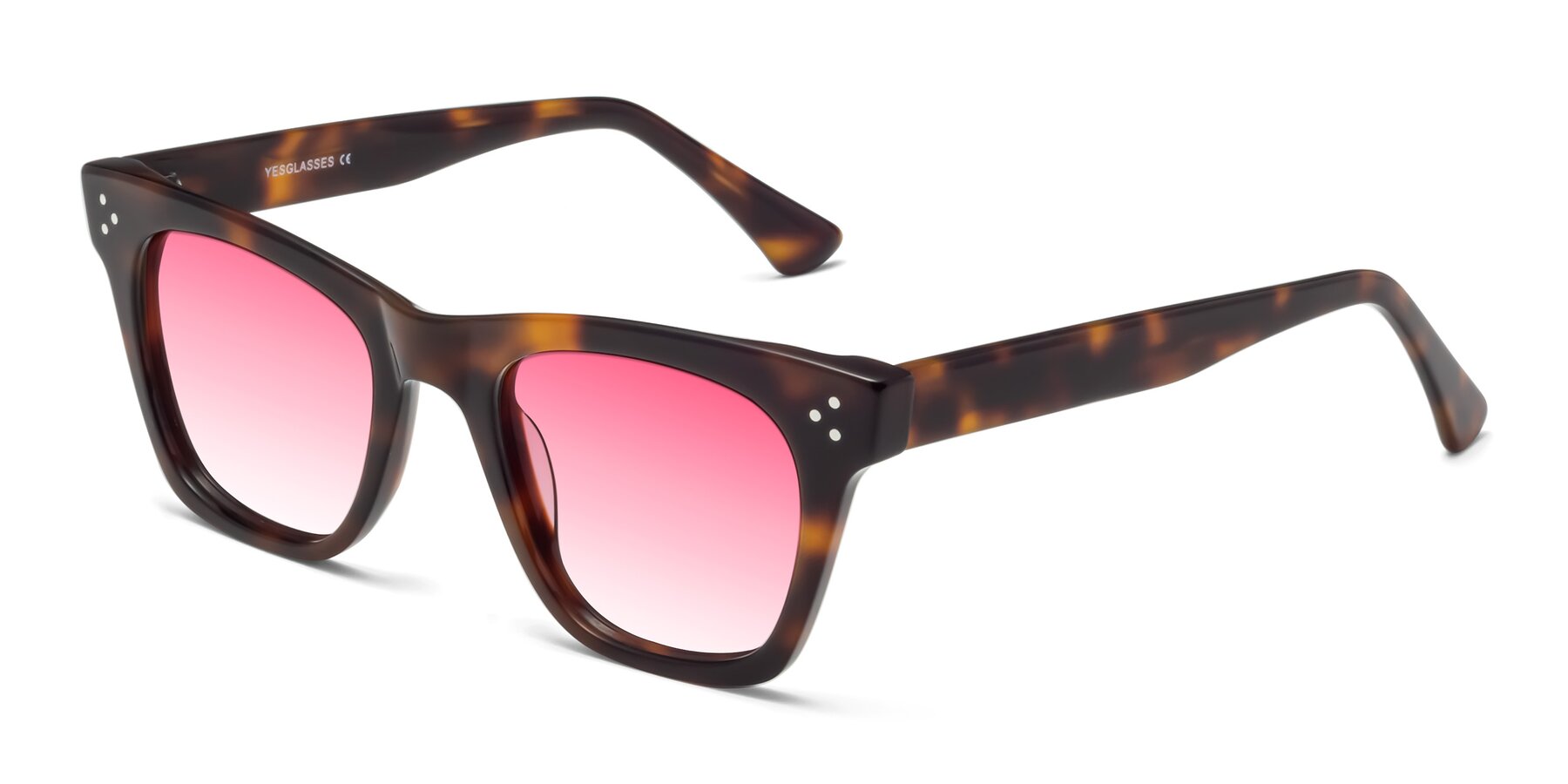 Angle of Soza in Tortoise with Pink Gradient Lenses