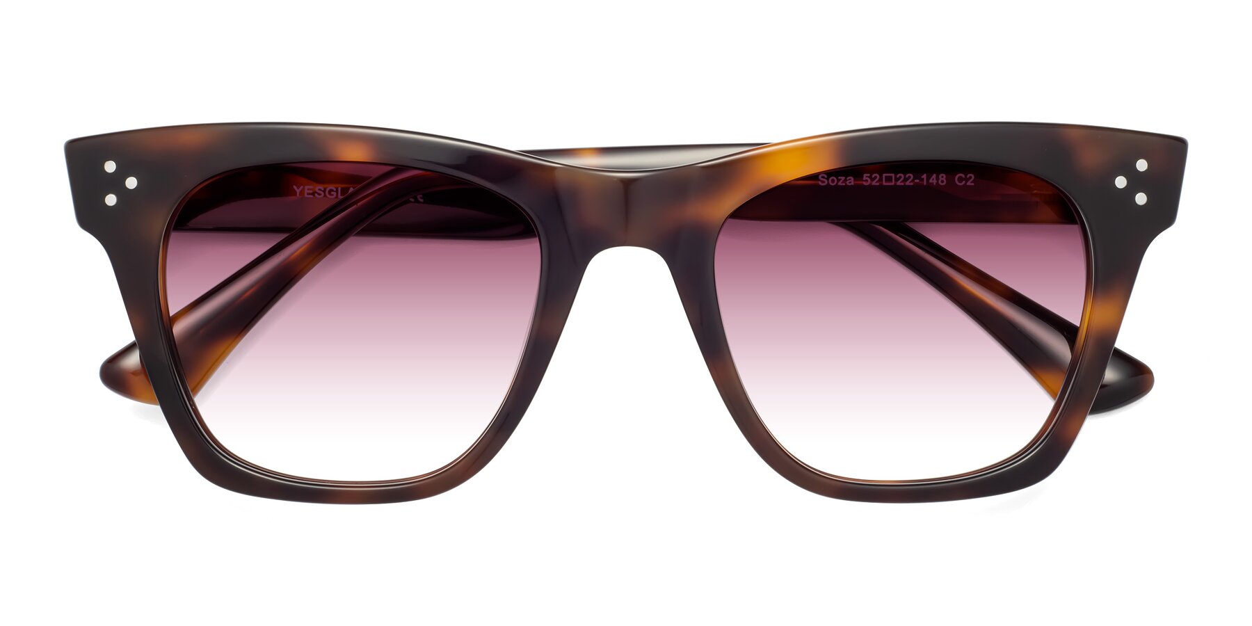 Folded Front of Soza in Tortoise with Wine Gradient Lenses