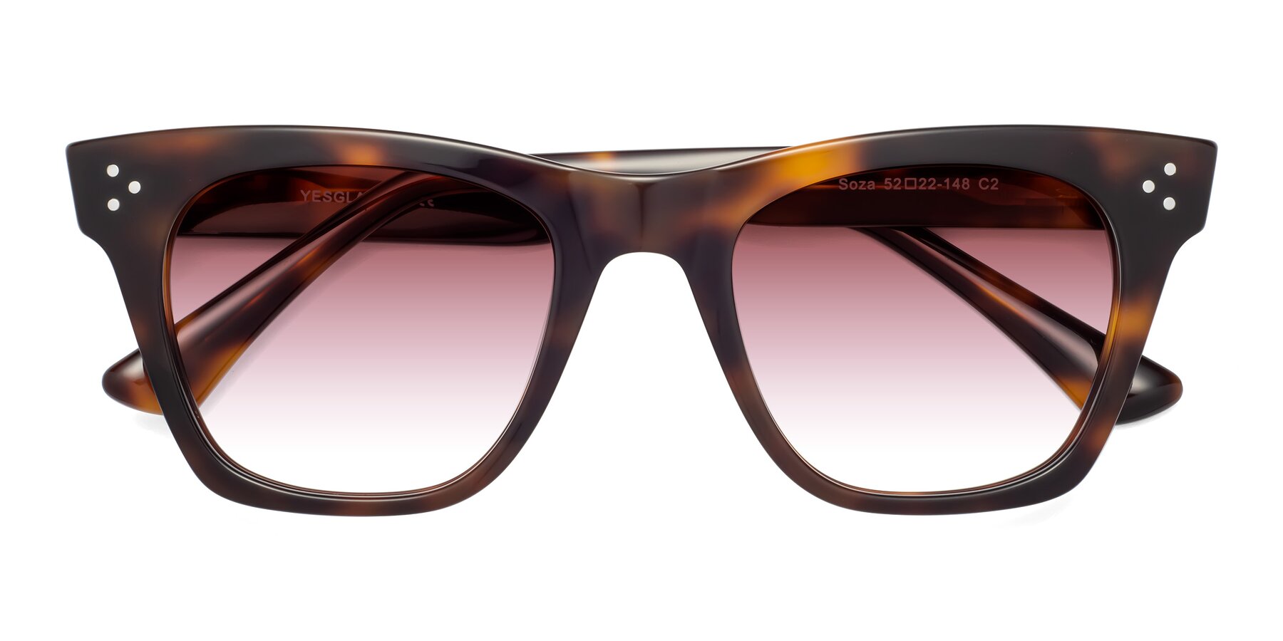 Folded Front of Soza in Tortoise with Garnet Gradient Lenses