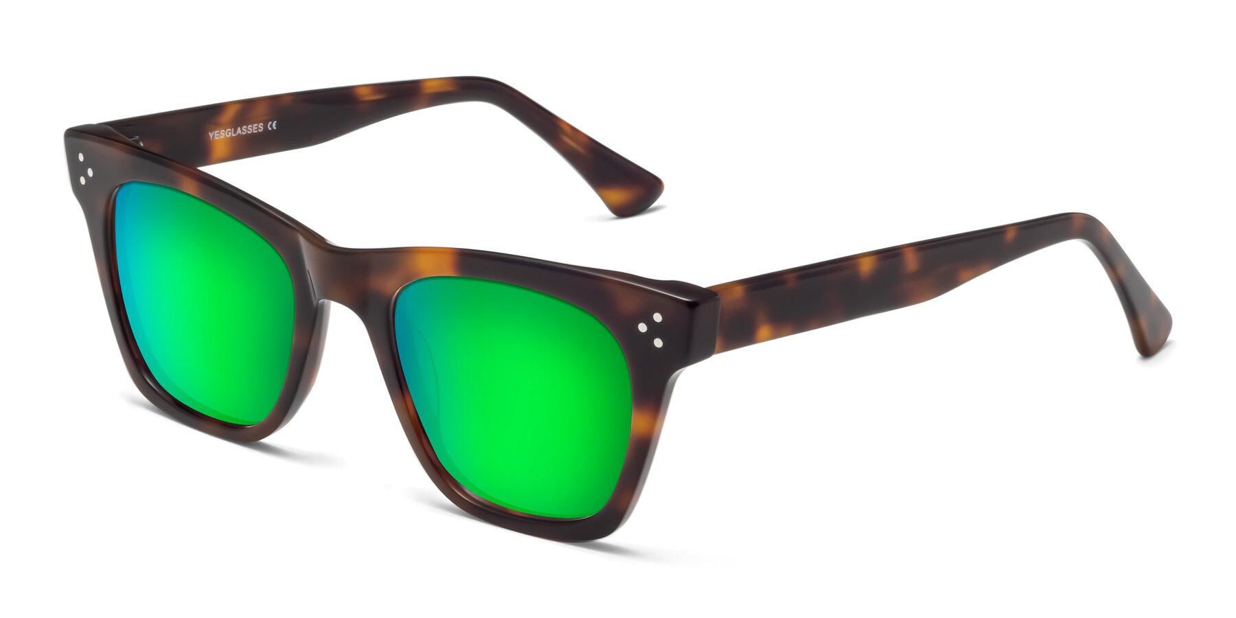 Angle of Soza in Tortoise with Green Mirrored Lenses