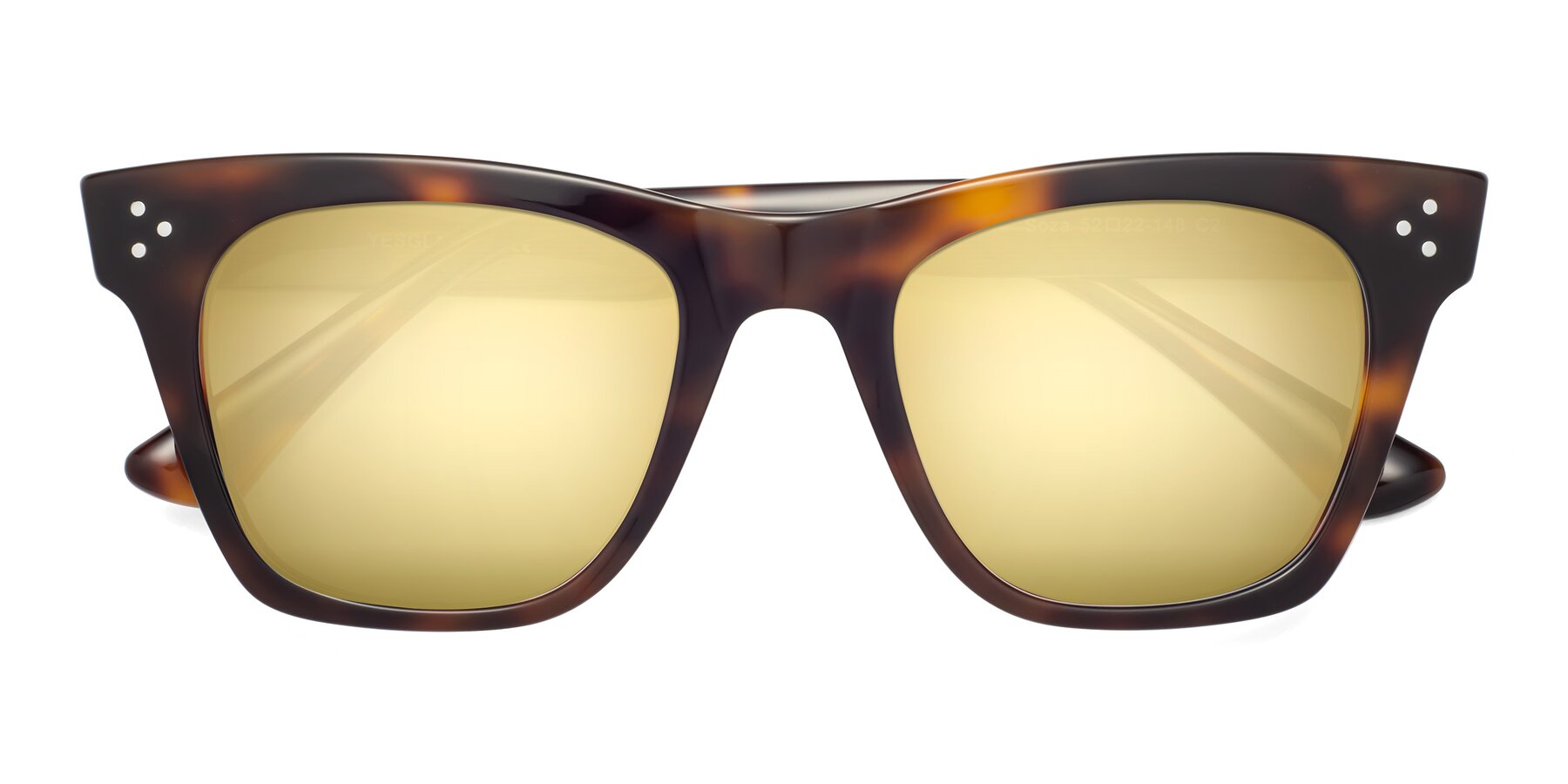 Folded Front of Soza in Tortoise with Gold Mirrored Lenses