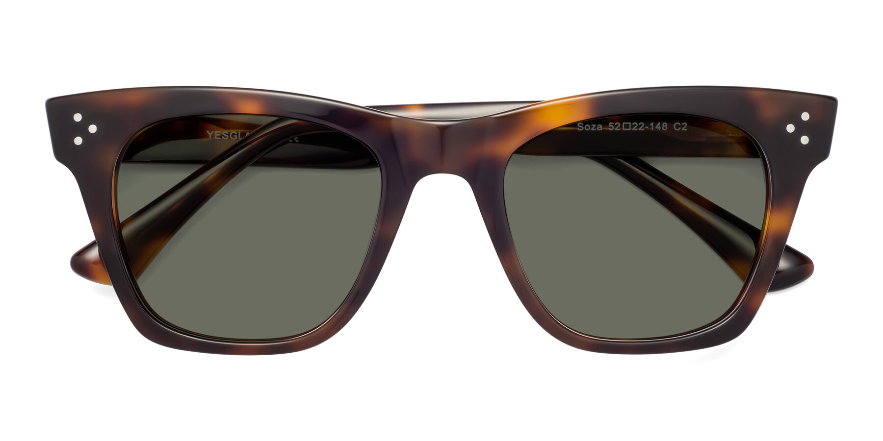Folded Front of Soza in Tortoise with Gray Polarized Lenses