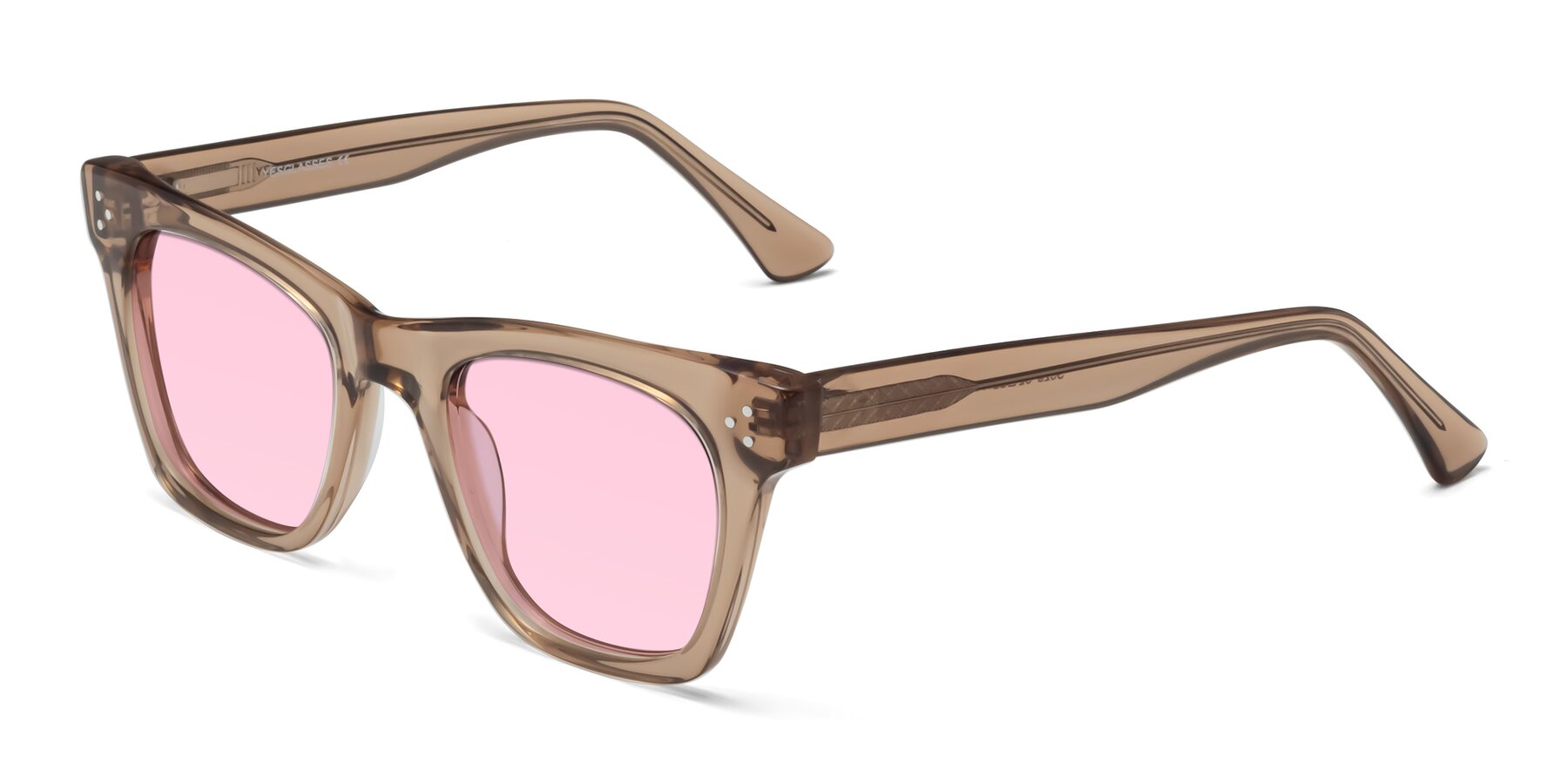 Angle of Soza in Amber with Light Pink Tinted Lenses