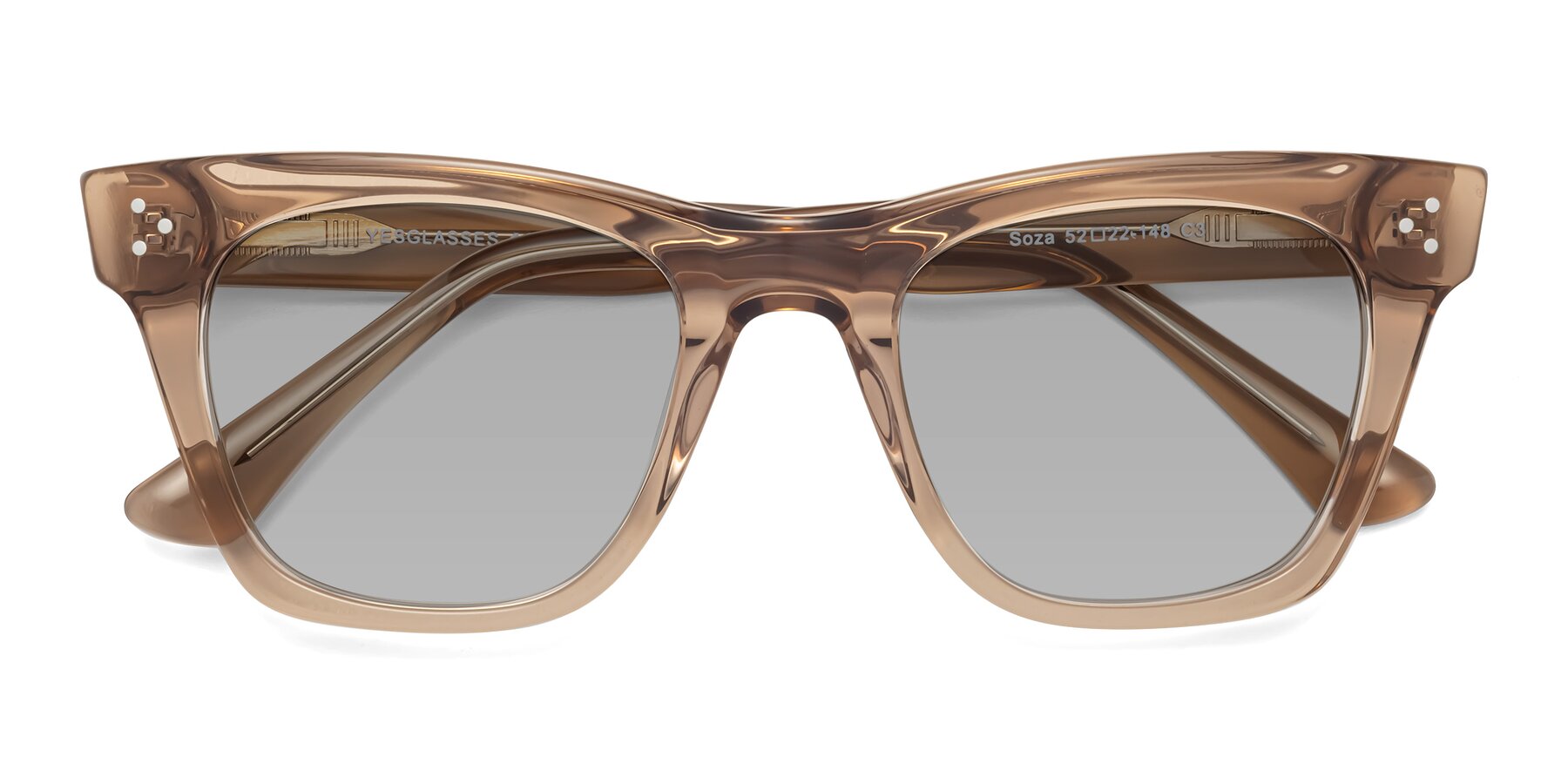Folded Front of Soza in Amber with Light Gray Tinted Lenses