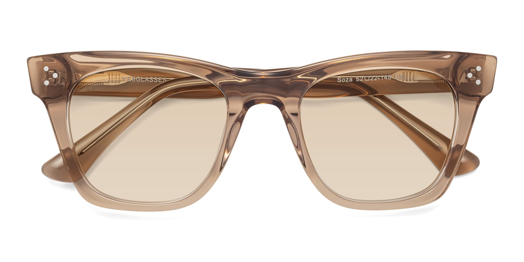 Folded Front of Soza in Amber with Light Brown Tinted Lenses