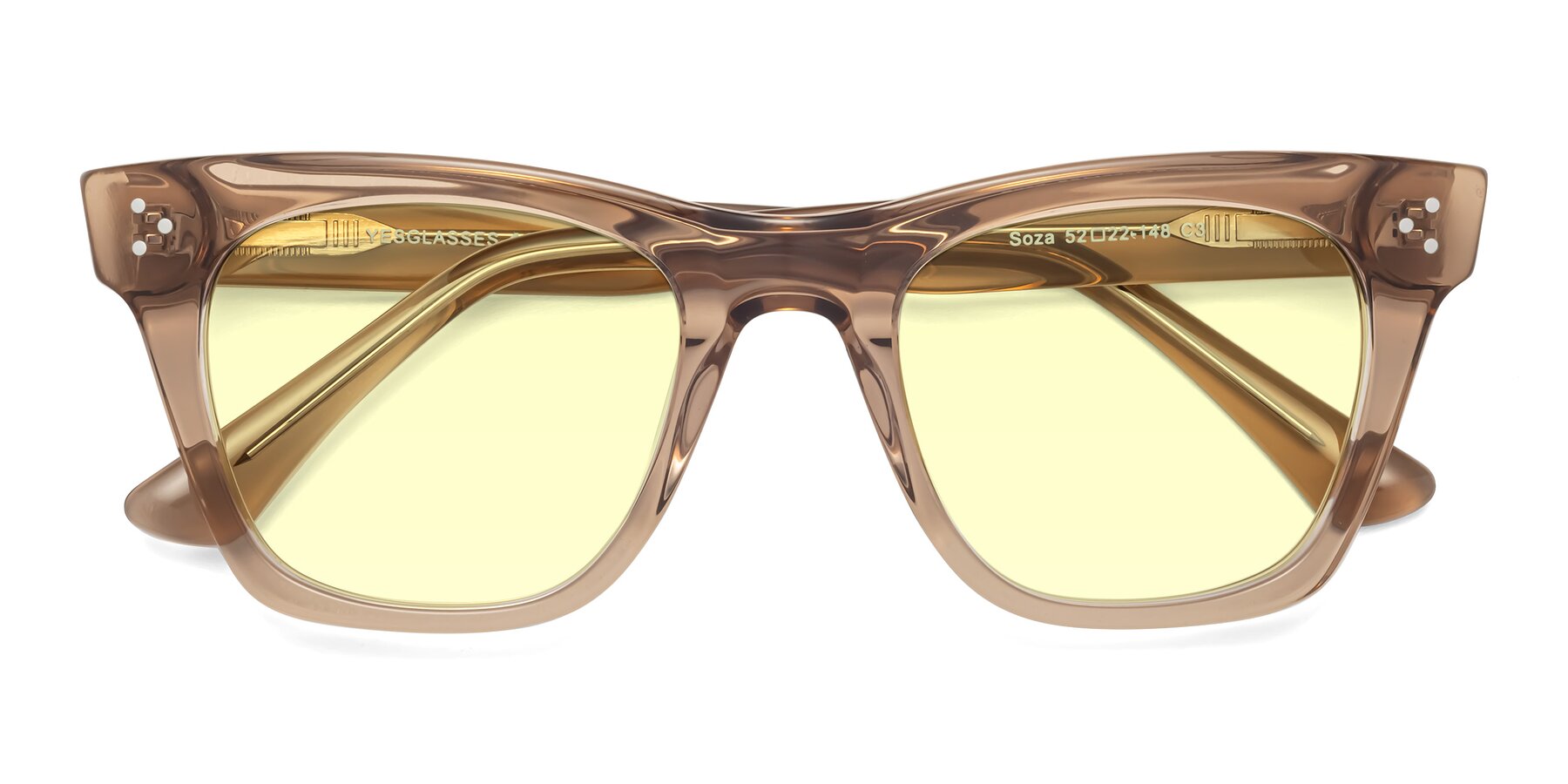 Folded Front of Soza in Amber with Light Yellow Tinted Lenses