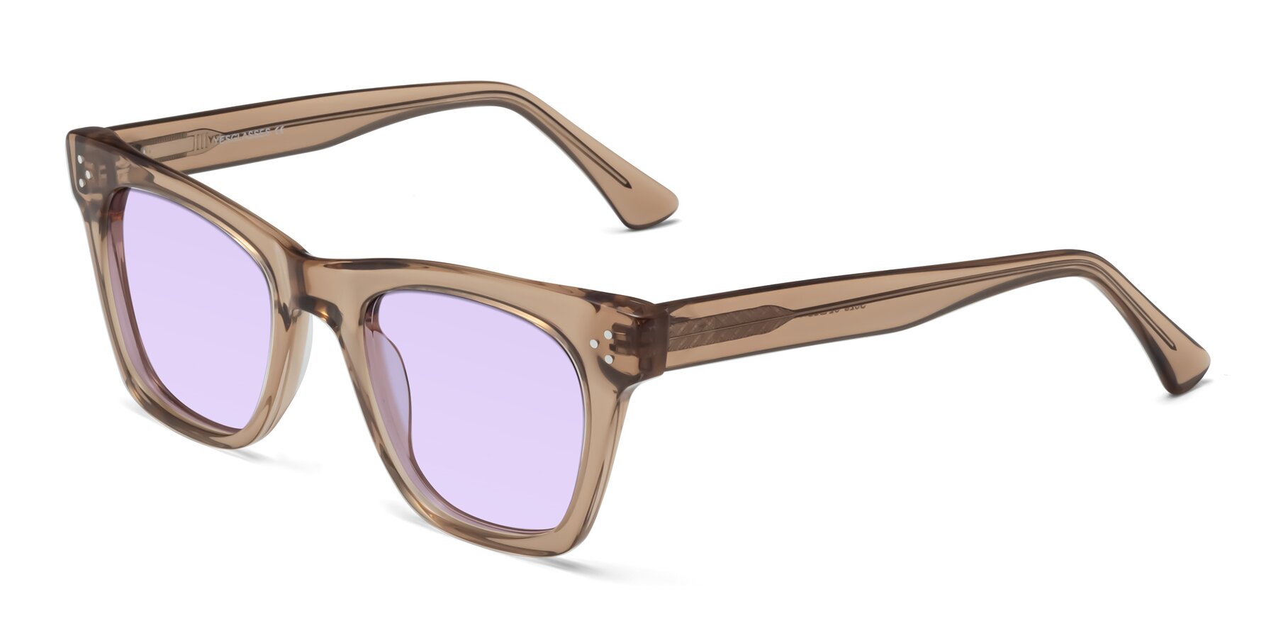 Angle of Soza in Amber with Light Purple Tinted Lenses