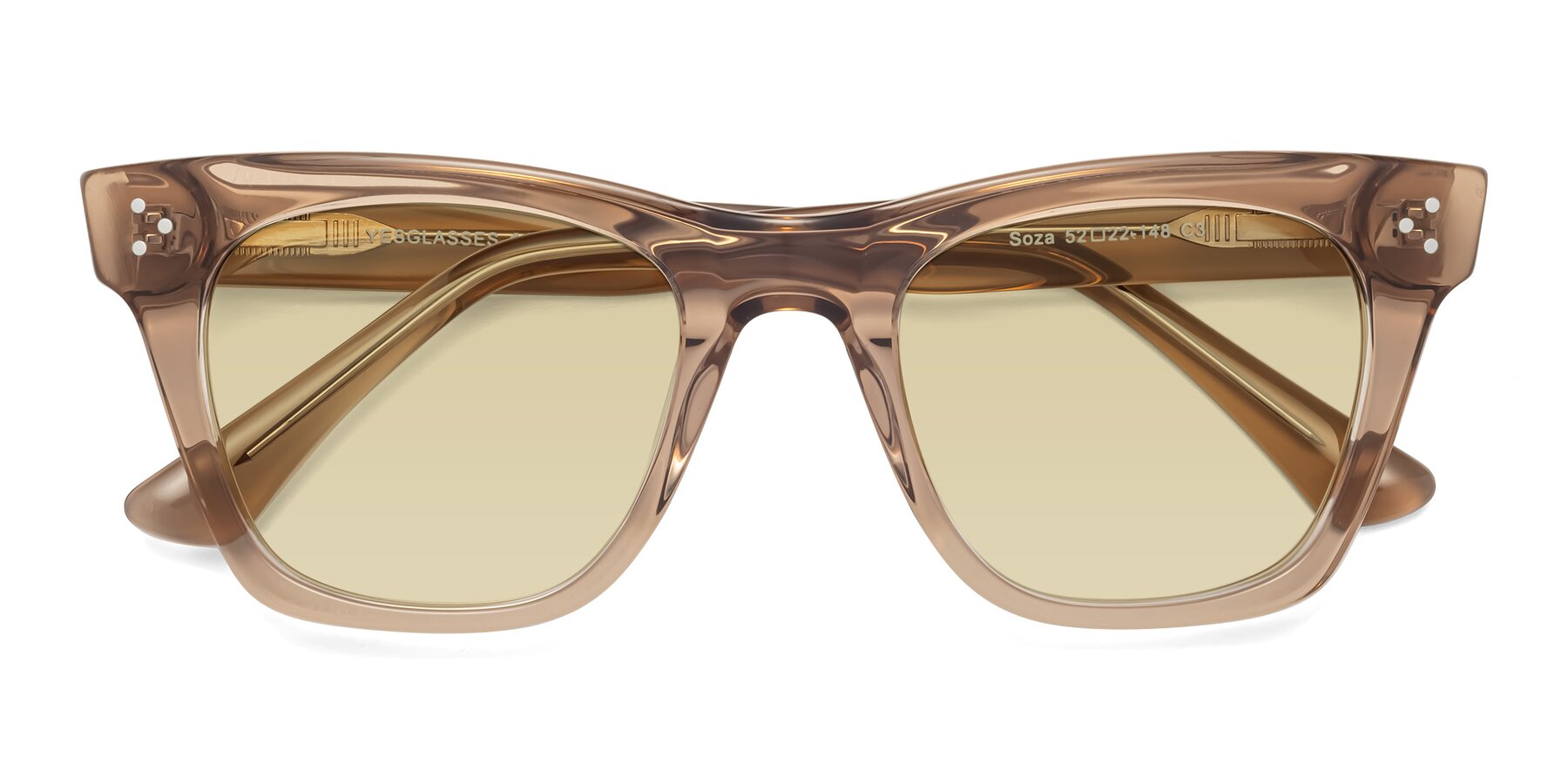 Folded Front of Soza in Amber with Light Champagne Tinted Lenses