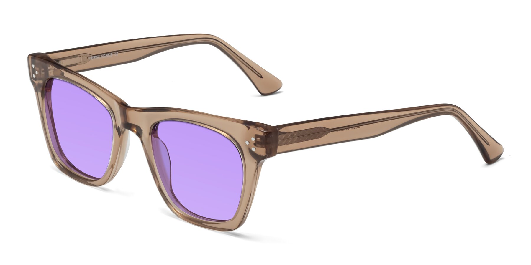 Angle of Soza in Amber with Medium Purple Tinted Lenses