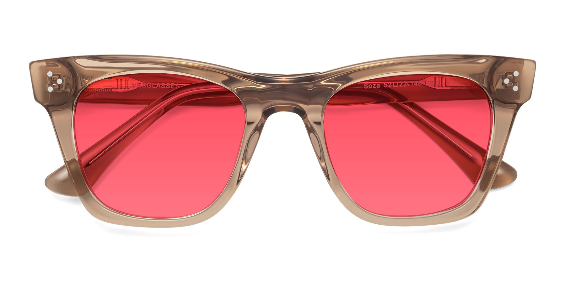 Folded Front of Soza in Amber with Red Tinted Lenses