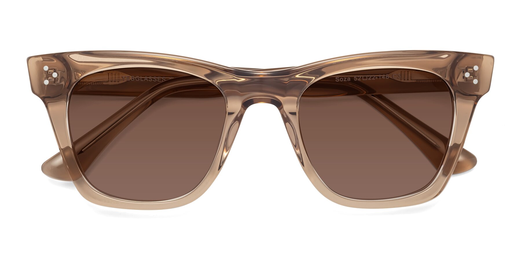 Folded Front of Soza in Amber with Brown Tinted Lenses