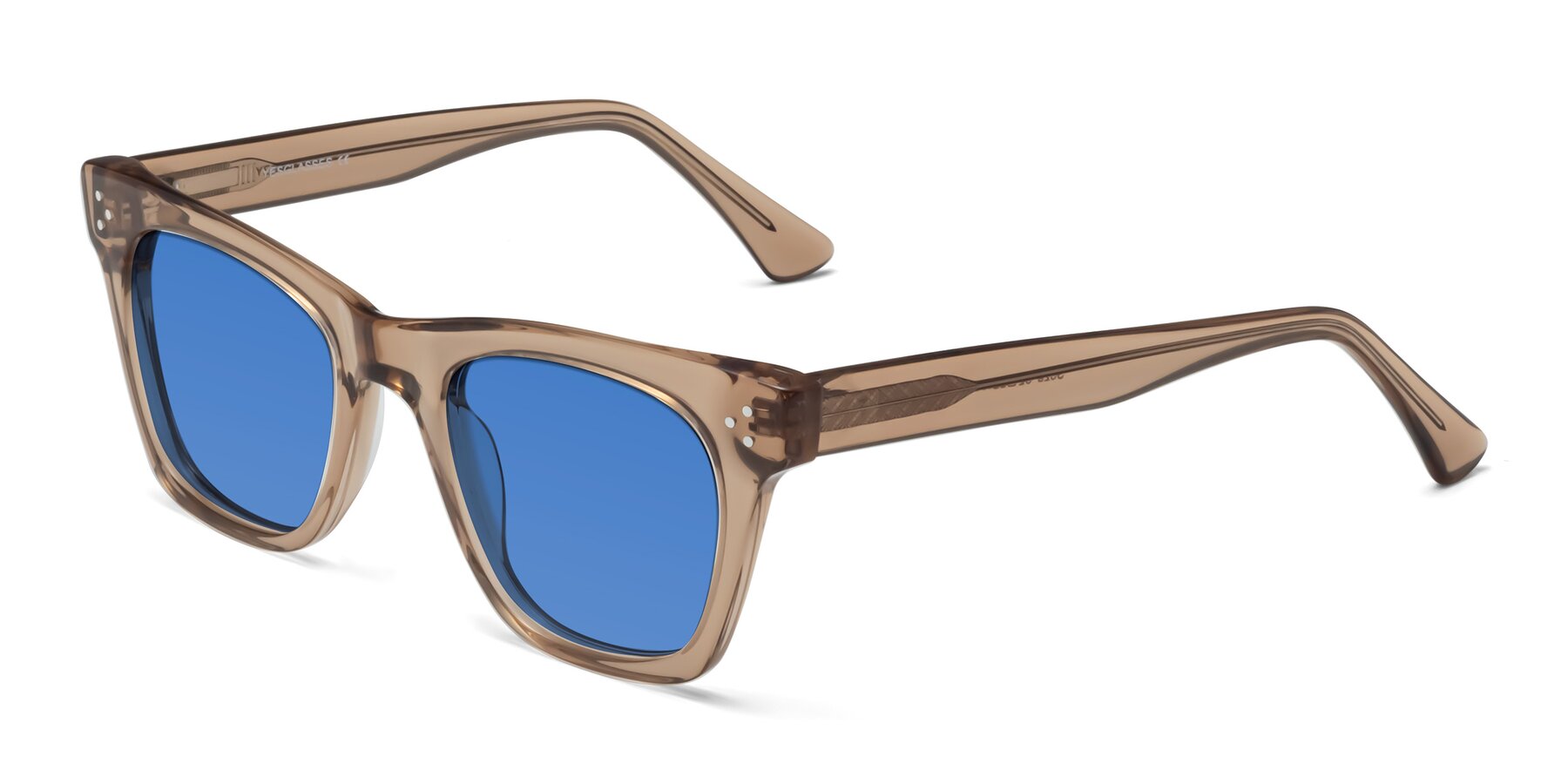 Angle of Soza in Amber with Blue Tinted Lenses