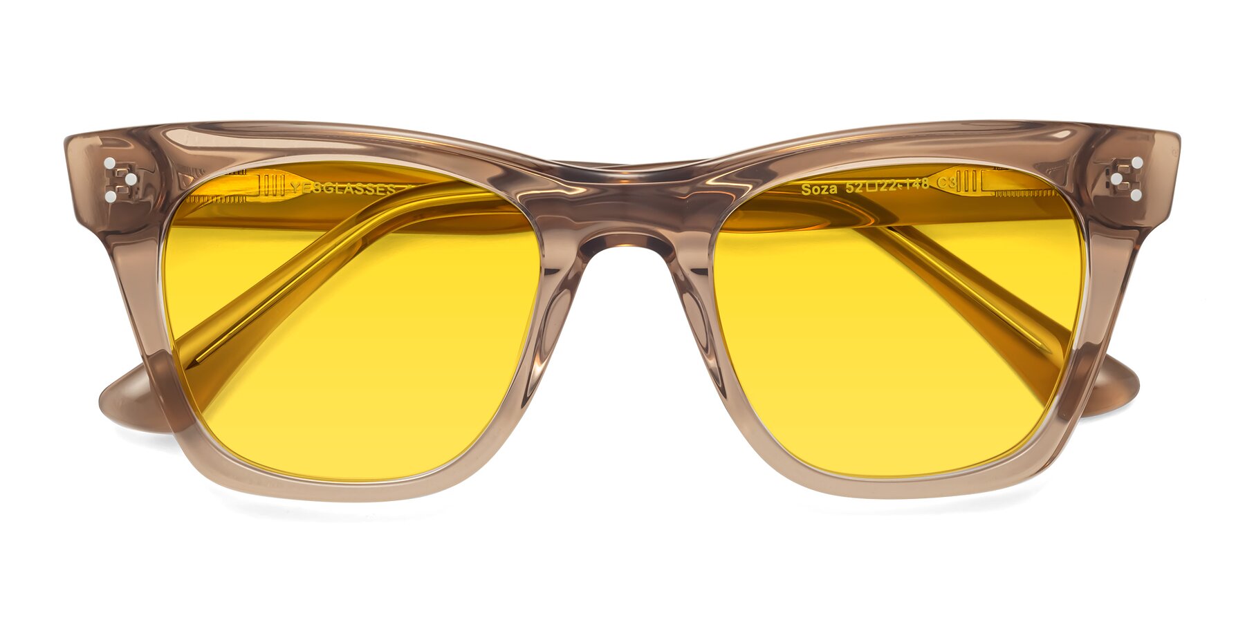Folded Front of Soza in Amber with Yellow Tinted Lenses