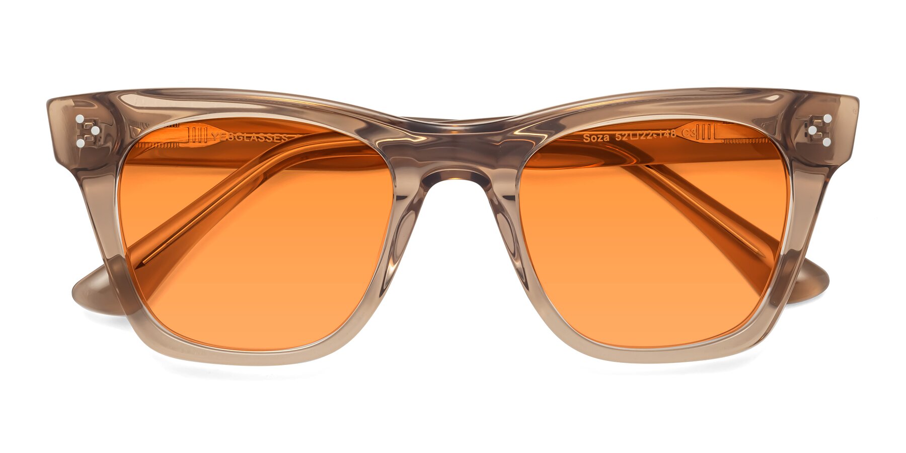 Folded Front of Soza in Amber with Orange Tinted Lenses