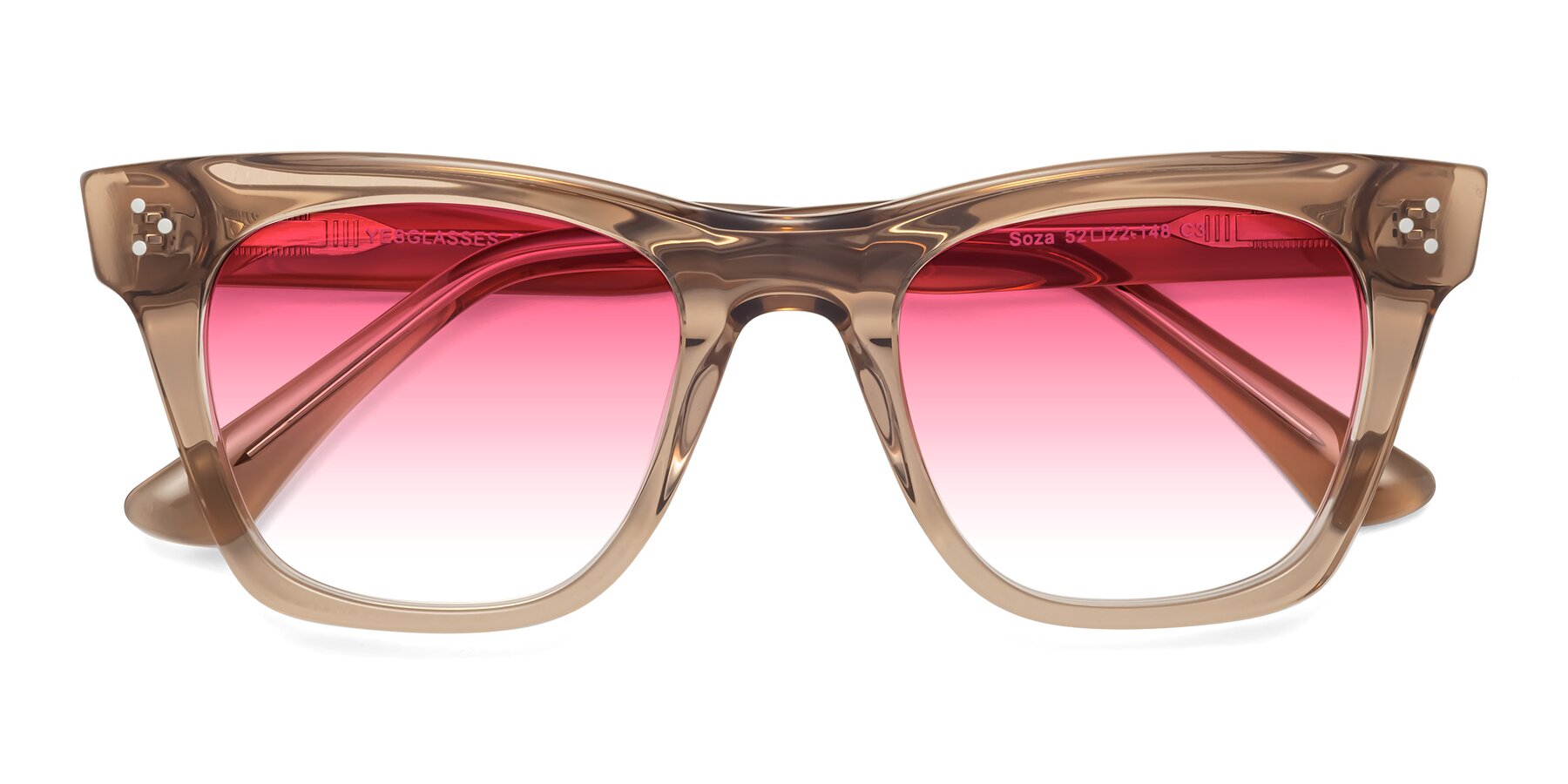Folded Front of Soza in Amber with Pink Gradient Lenses