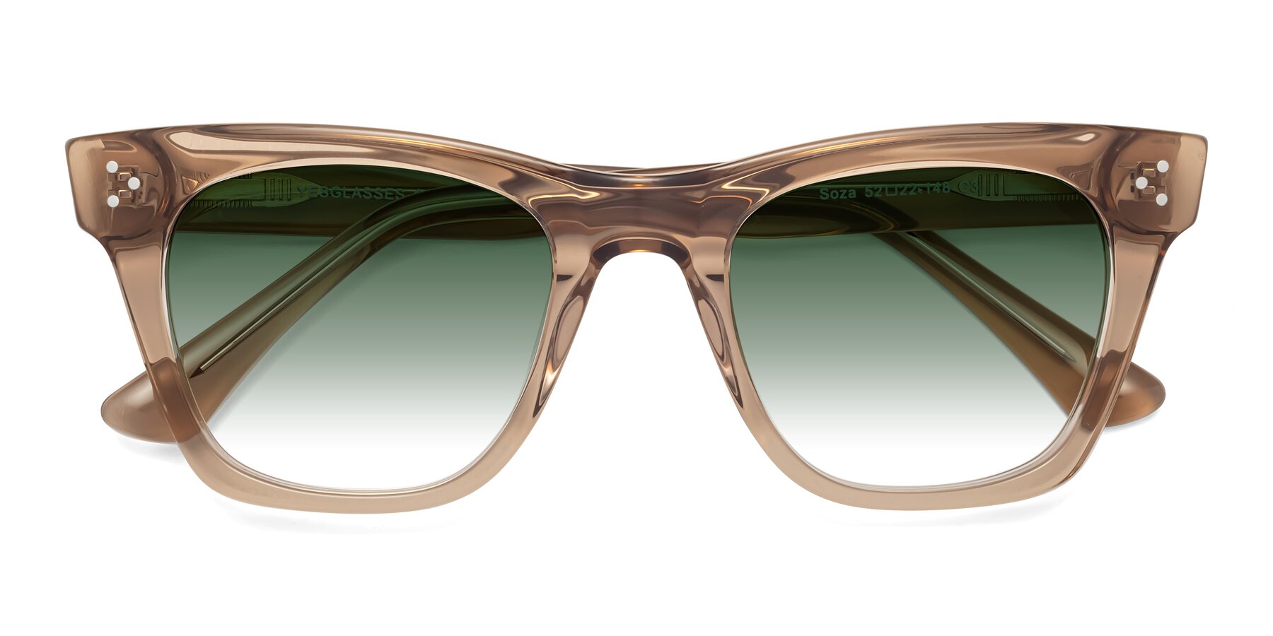 Folded Front of Soza in Amber with Green Gradient Lenses