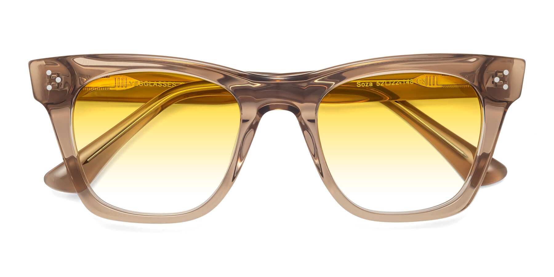 Folded Front of Soza in Amber with Yellow Gradient Lenses