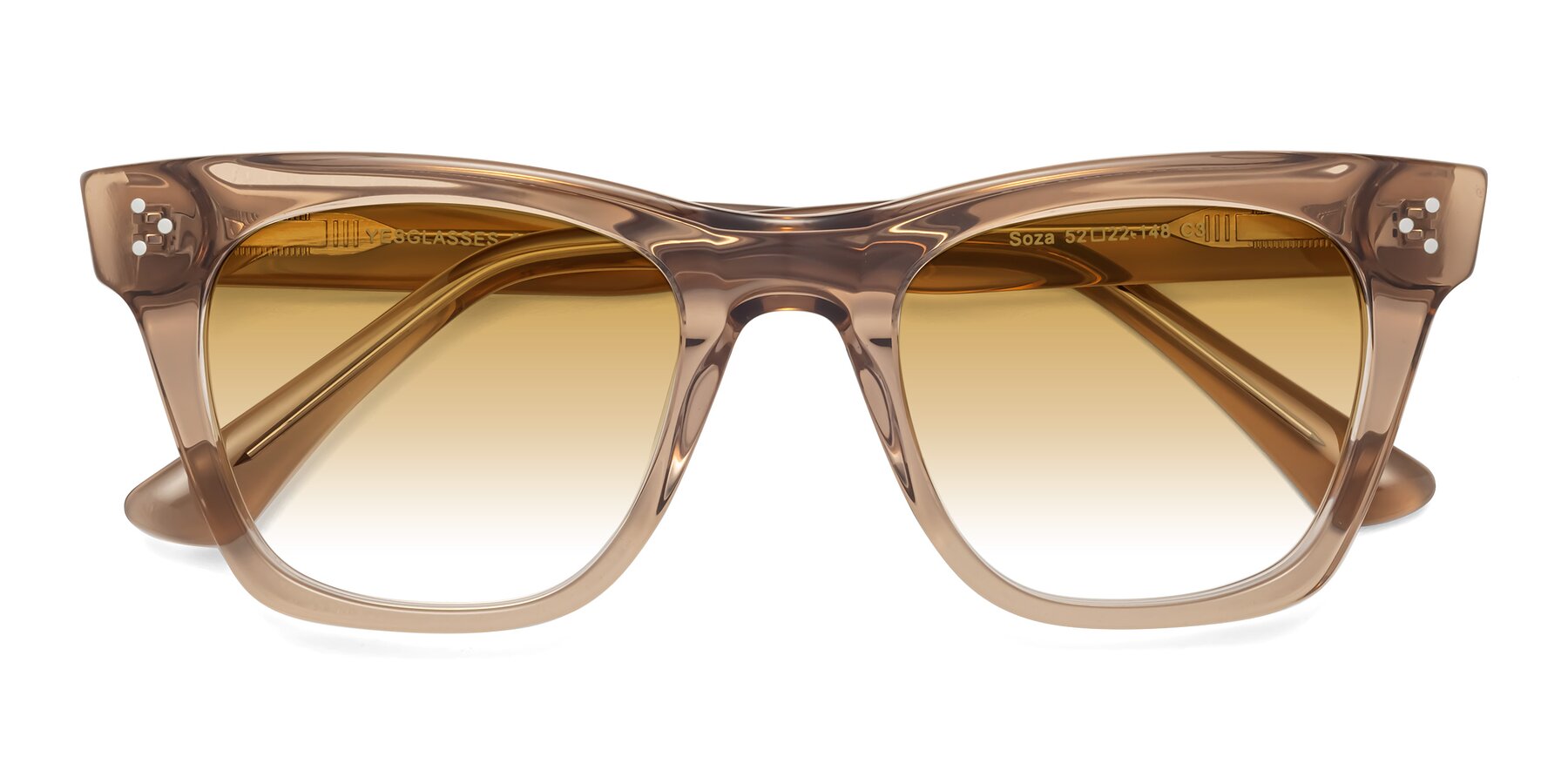 Folded Front of Soza in Amber with Champagne Gradient Lenses