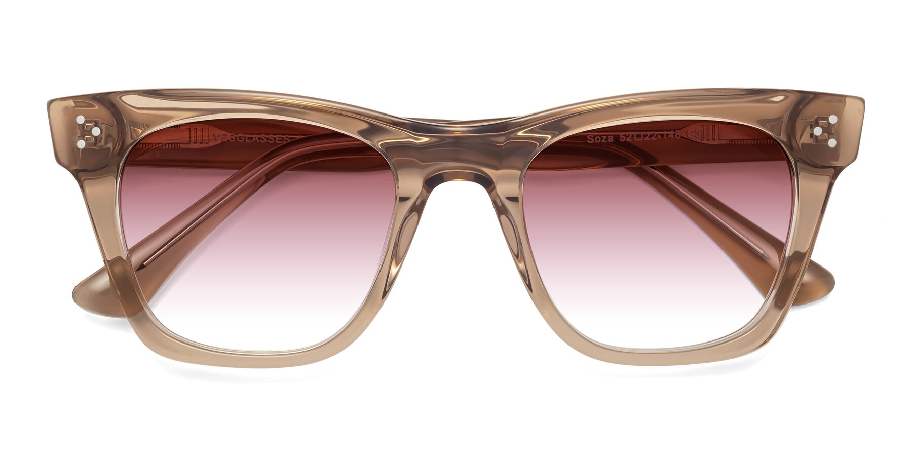 Folded Front of Soza in Amber with Garnet Gradient Lenses