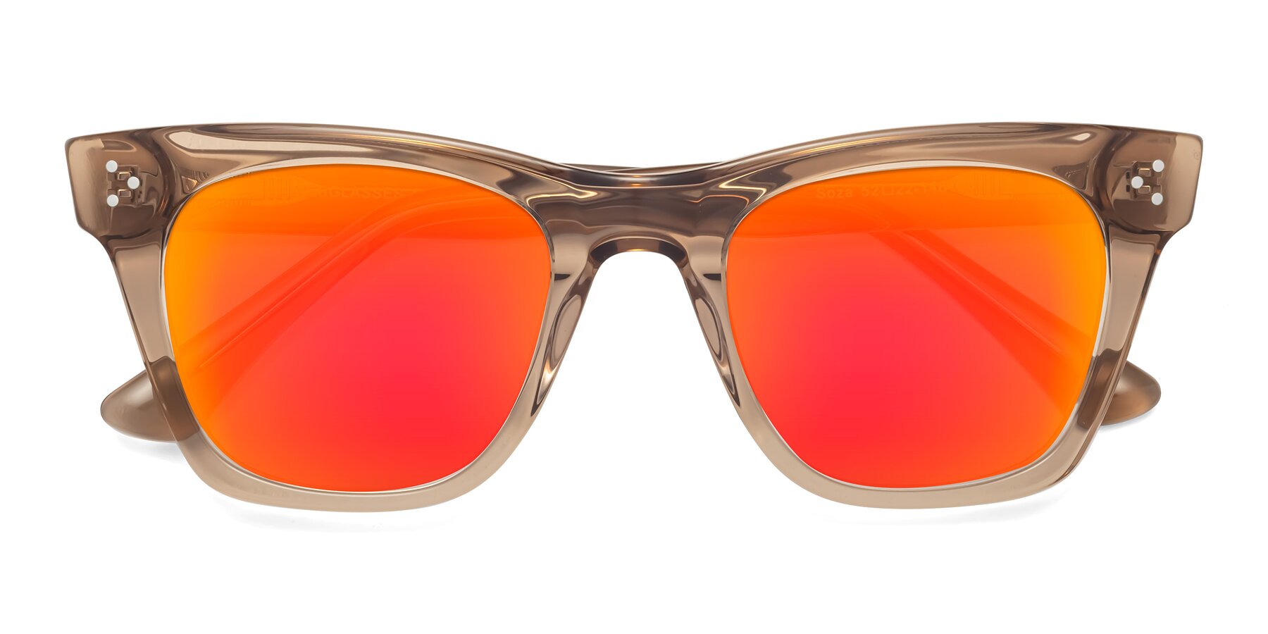 Folded Front of Soza in Amber with Red Gold Mirrored Lenses