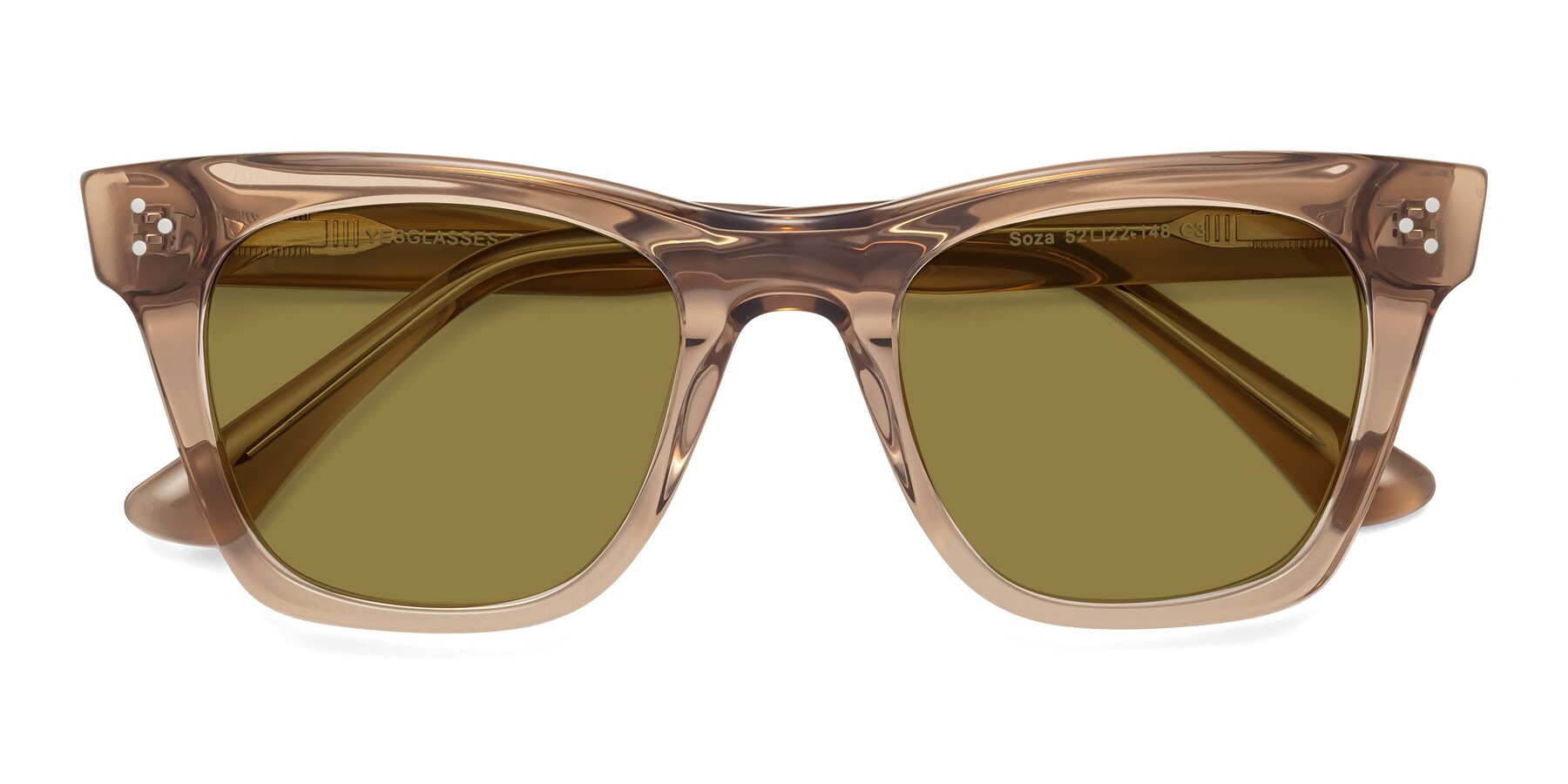 Folded Front of Soza in Amber with Brown Polarized Lenses