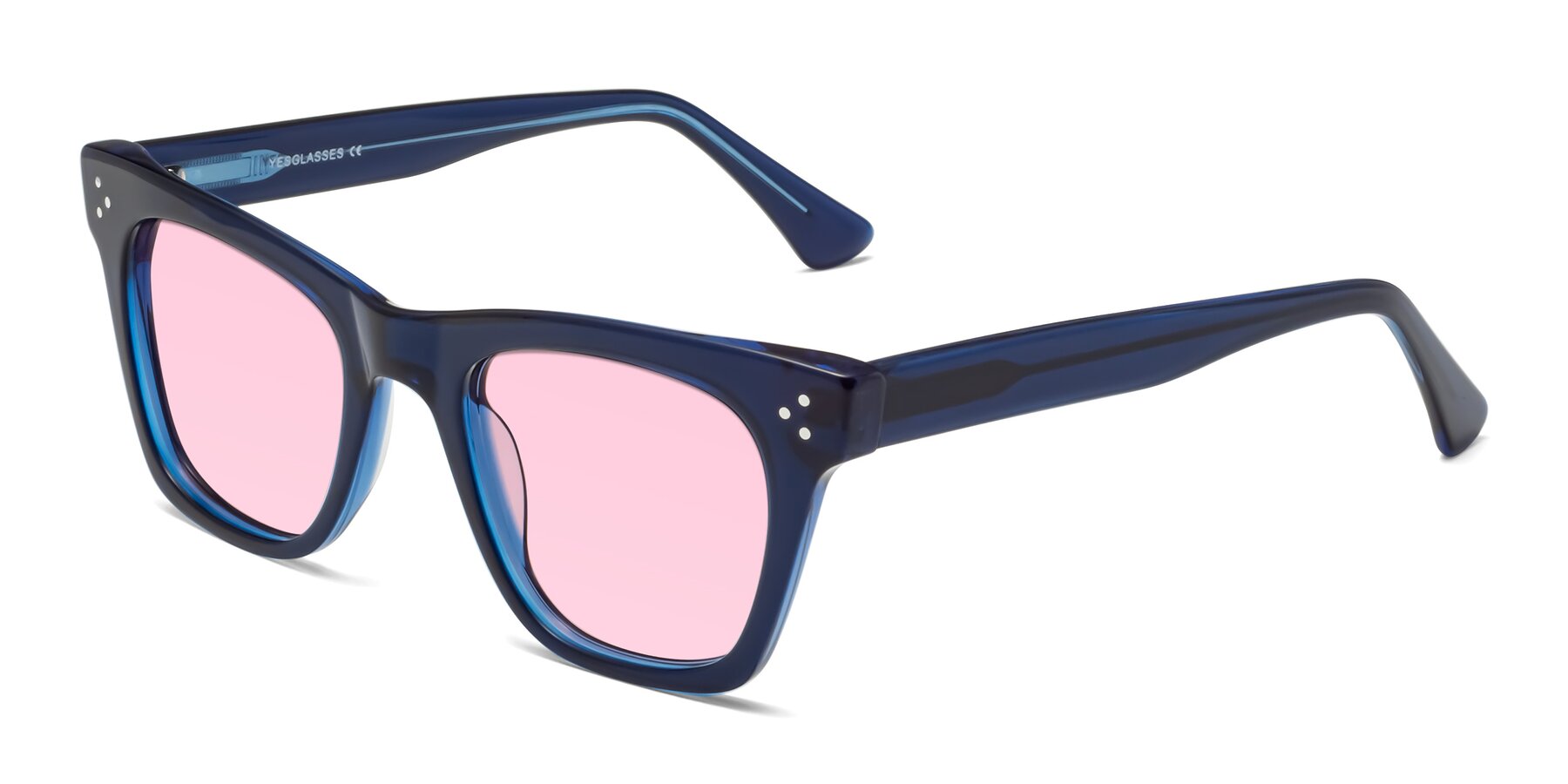 Angle of Soza in Blue with Light Pink Tinted Lenses