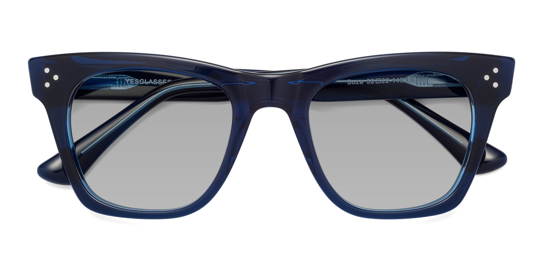 Folded Front of Soza in Blue with Light Gray Tinted Lenses