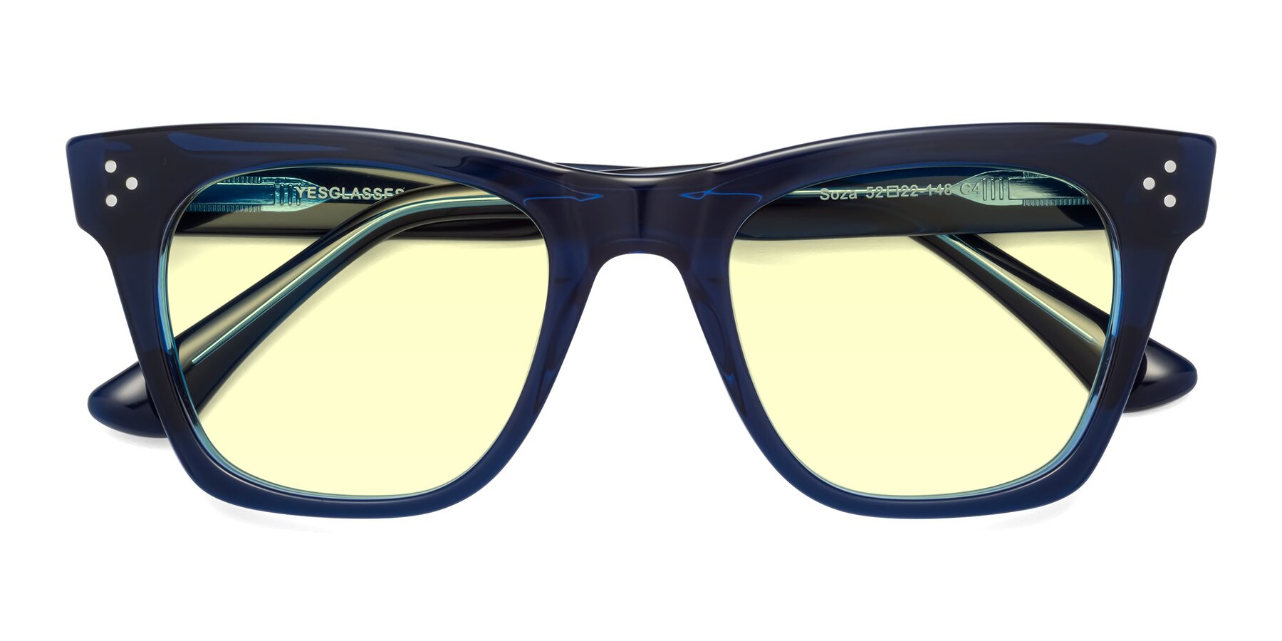 Folded Front of Soza in Blue with Light Yellow Tinted Lenses