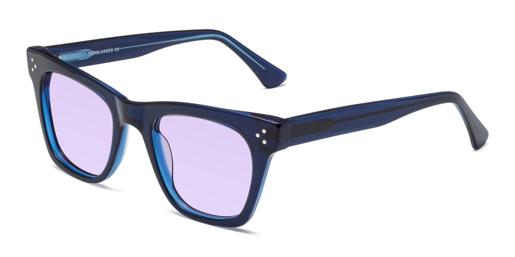 Angle of Soza in Blue with Light Purple Tinted Lenses